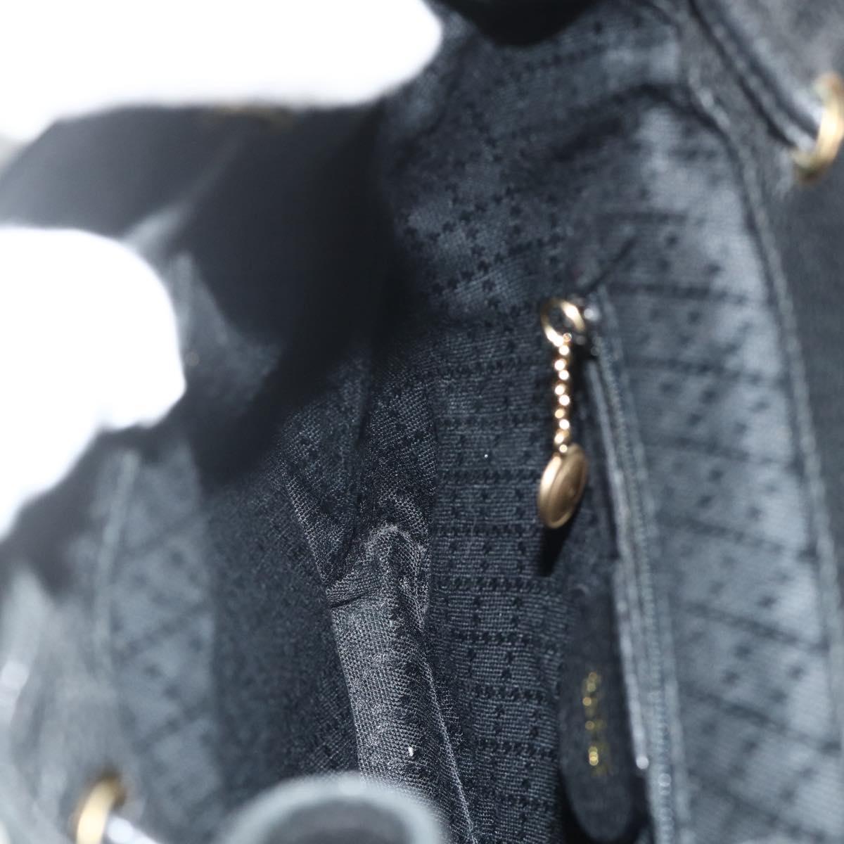 GUCCI Bamboo Backpack Suede Black Gold 003 2034 0030 Auth 177116