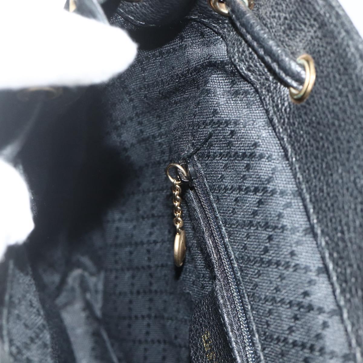 GUCCI Bamboo Backpack Suede Black Gold 003 2034 0030 Auth 177116