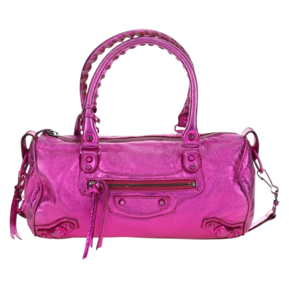 BALENCIAGA Mini Twiggy Hand Bag Leather 2way Pink 138223 Auth 177133V