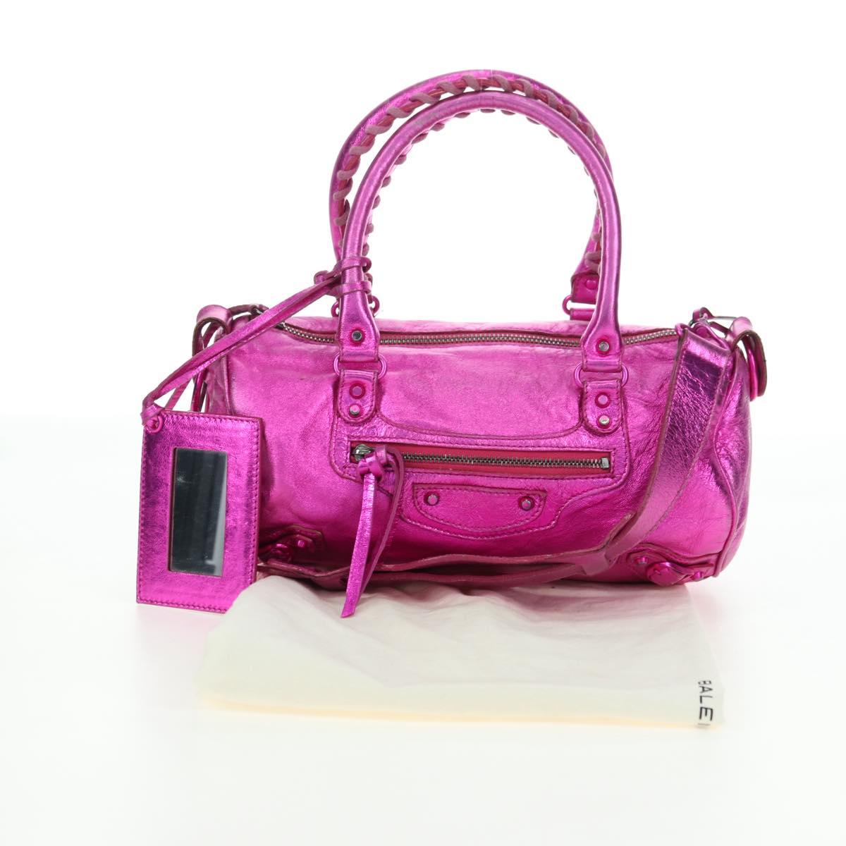 BALENCIAGA Mini Twiggy Hand Bag Leather 2way Pink 138223 Auth 177133V