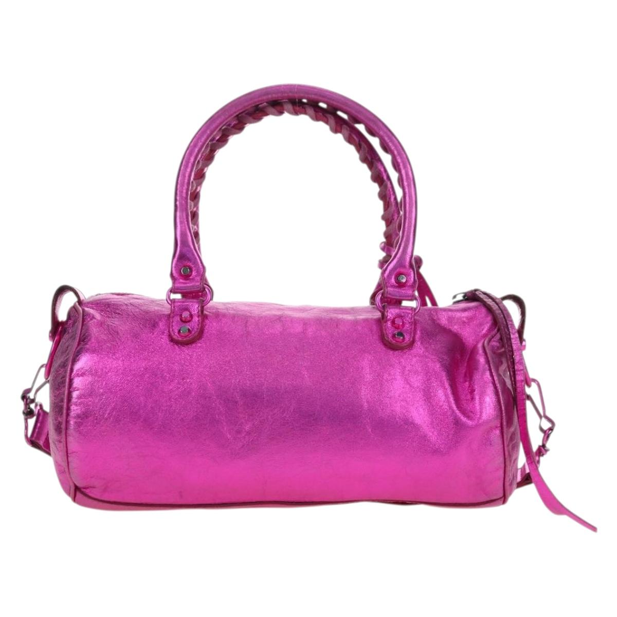BALENCIAGA Mini Twiggy Hand Bag Leather 2way Pink 138223 Auth 177133V
