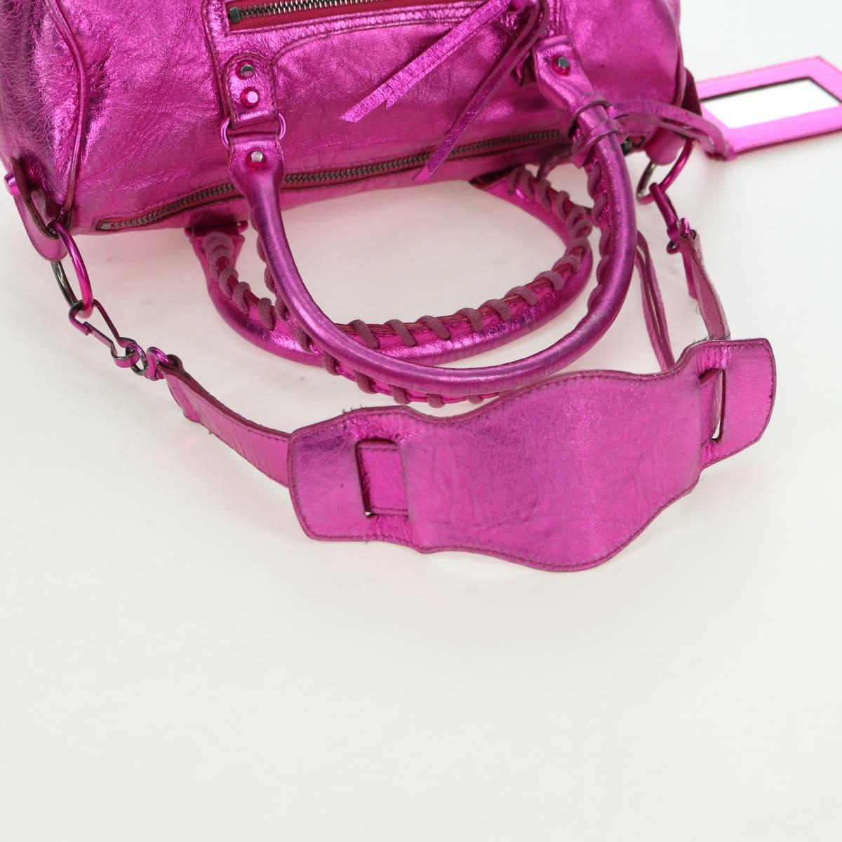 BALENCIAGA Mini Twiggy Hand Bag Leather 2way Pink 138223 Auth 177133V