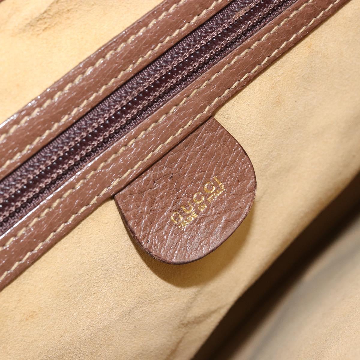 GUCCI Hand Bag Leather 2way Brown Gold 015 904 3681 Auth 177152