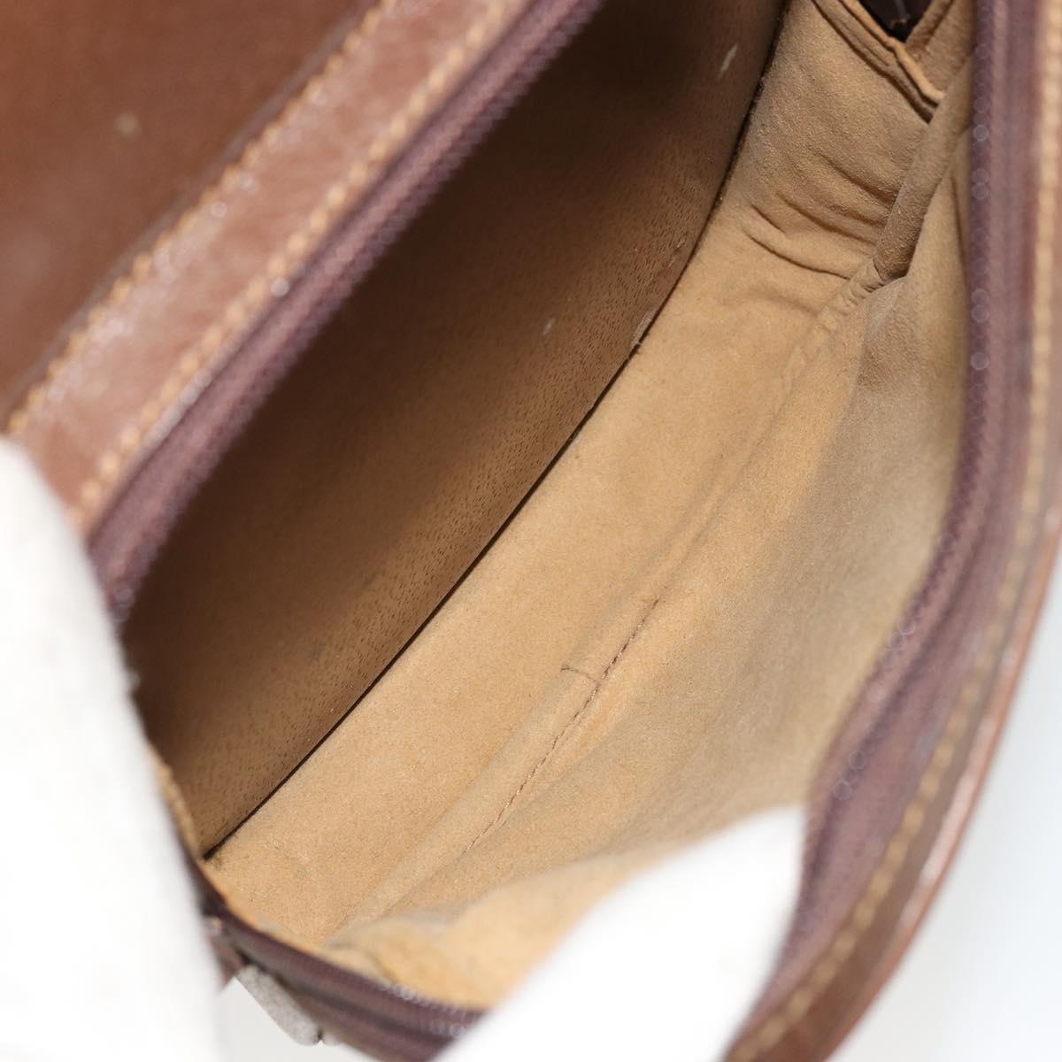 GUCCI Hand Bag Leather 2way Brown Gold 015 904 3681 Auth 177152