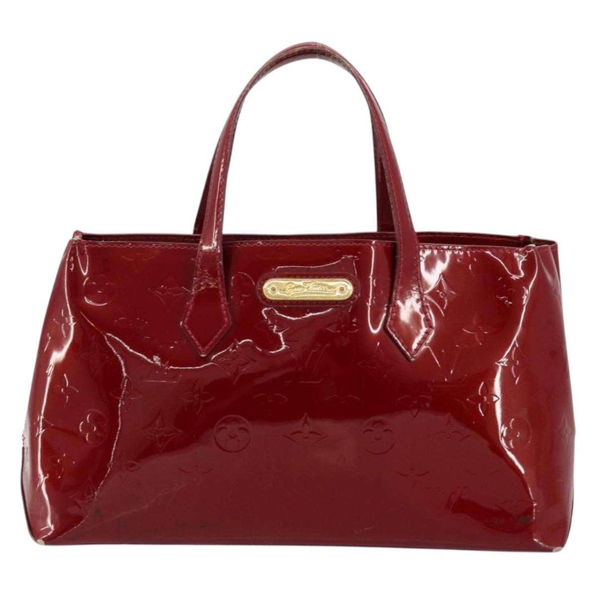 LOUIS VUITTON Monogram Vernis Wilshire PM Bag Pomme D'amour M93642 Auth 177153