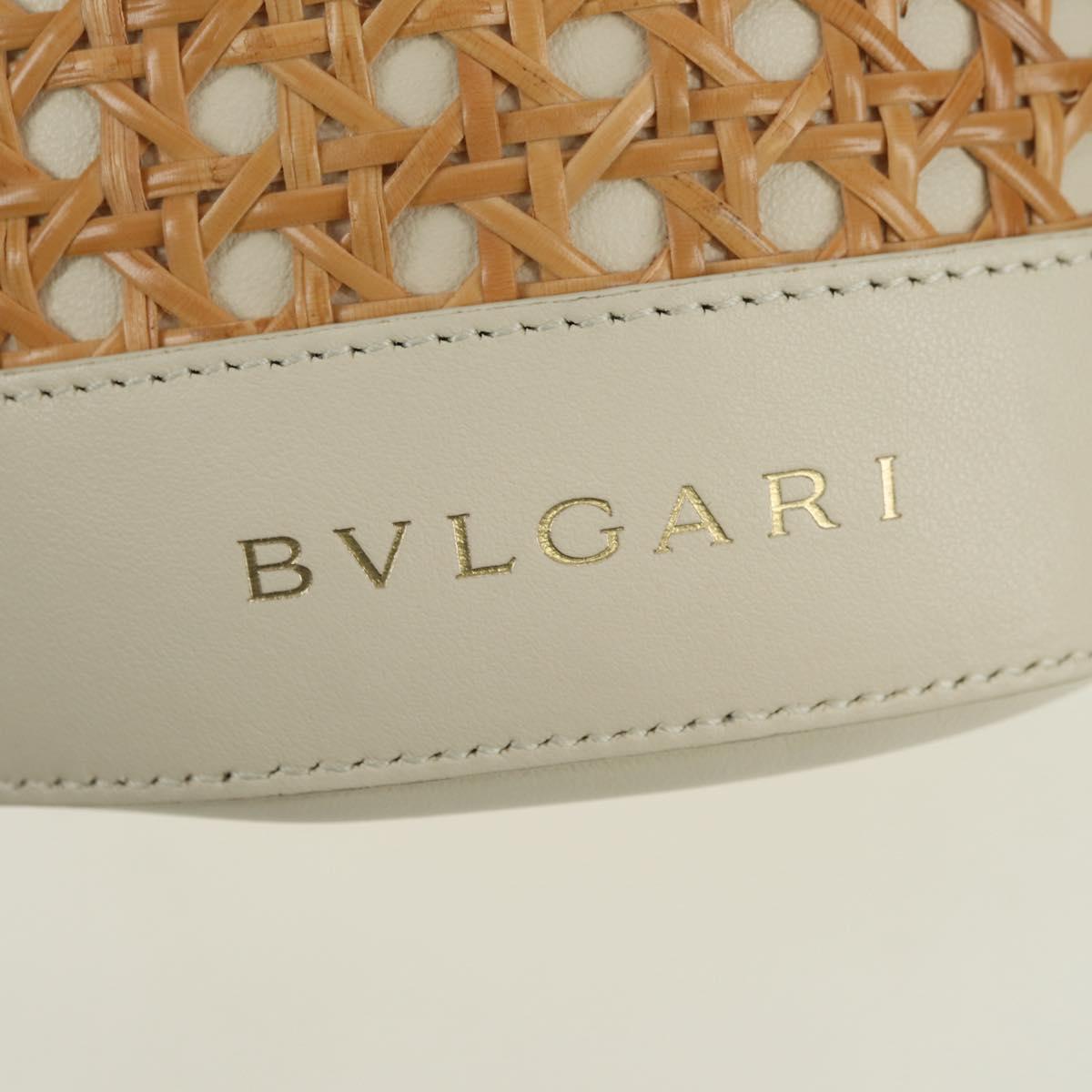 BVLGARI Serpenti Forever Shoulder Bag Raffia Beige Auth 177156SAM