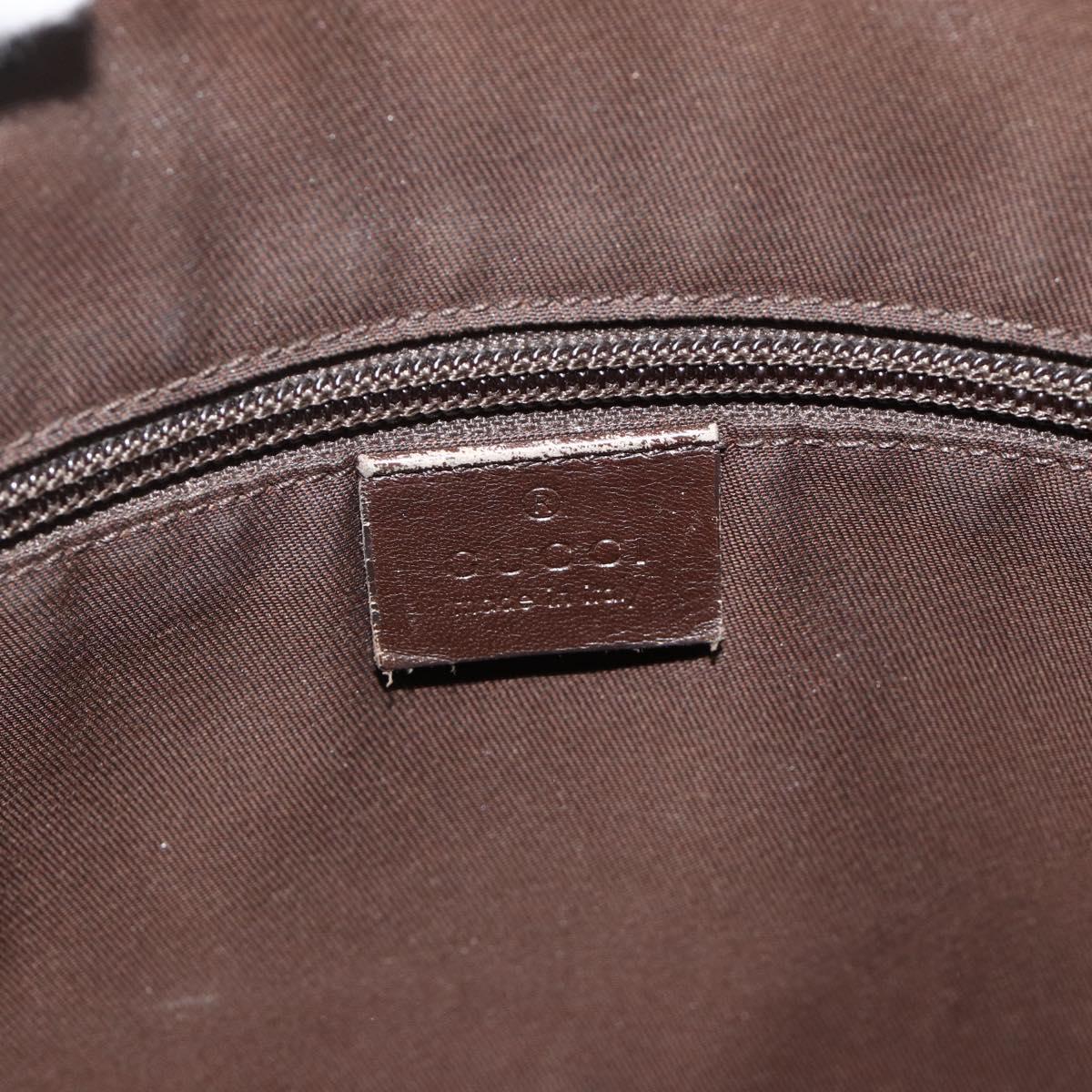 GUCCI GG Canvas Shoulder Bag Beige Silver 145857 Auth 177160