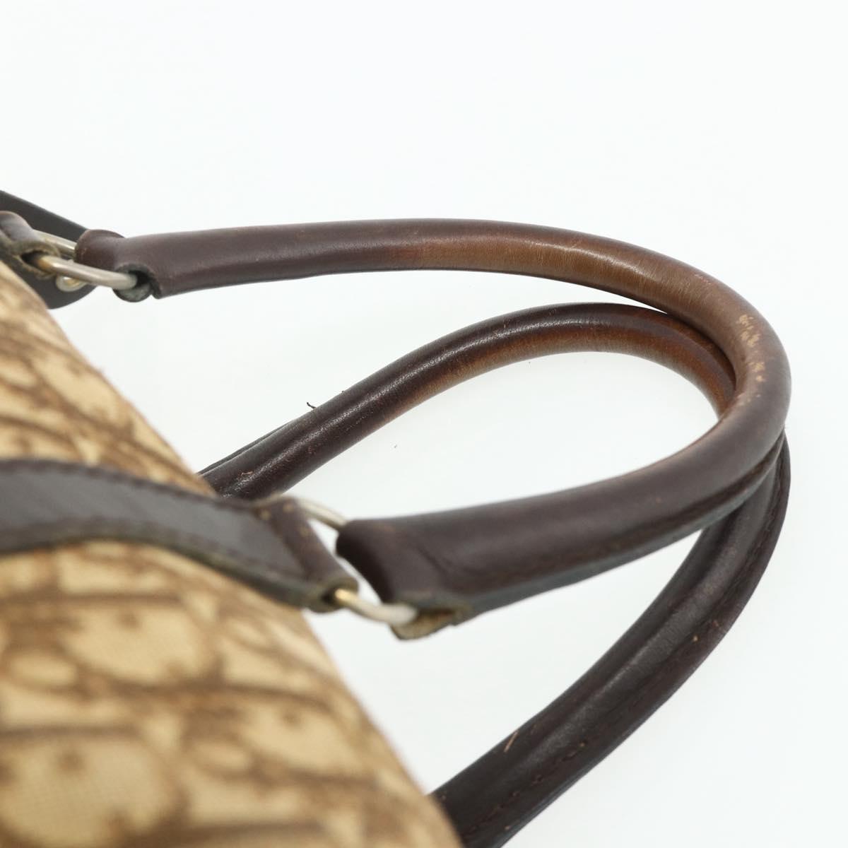 Christian Dior Trotter Canvas Boston Bag Beige Auth 177161