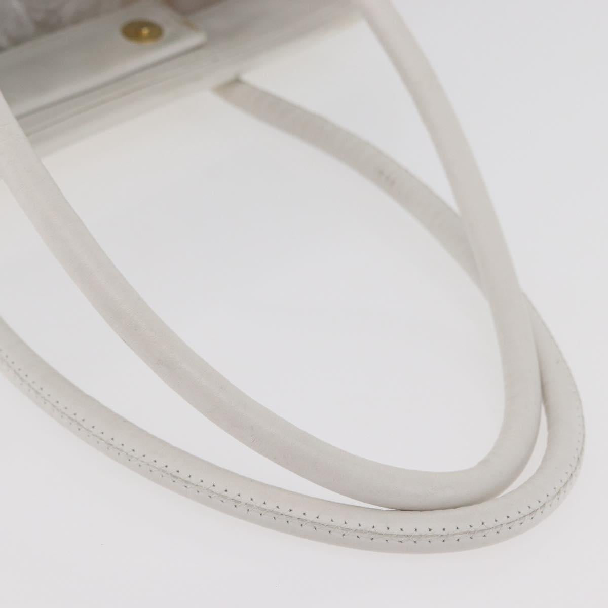CELINE Tote Bag Nylon Ivory Gold Auth 177163
