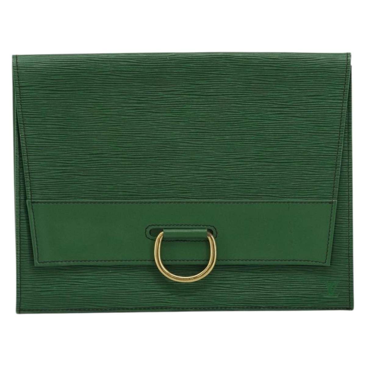 LOUIS VUITTON Epi Jena Clutch Bag Green M52724 LV Auth 177164A
