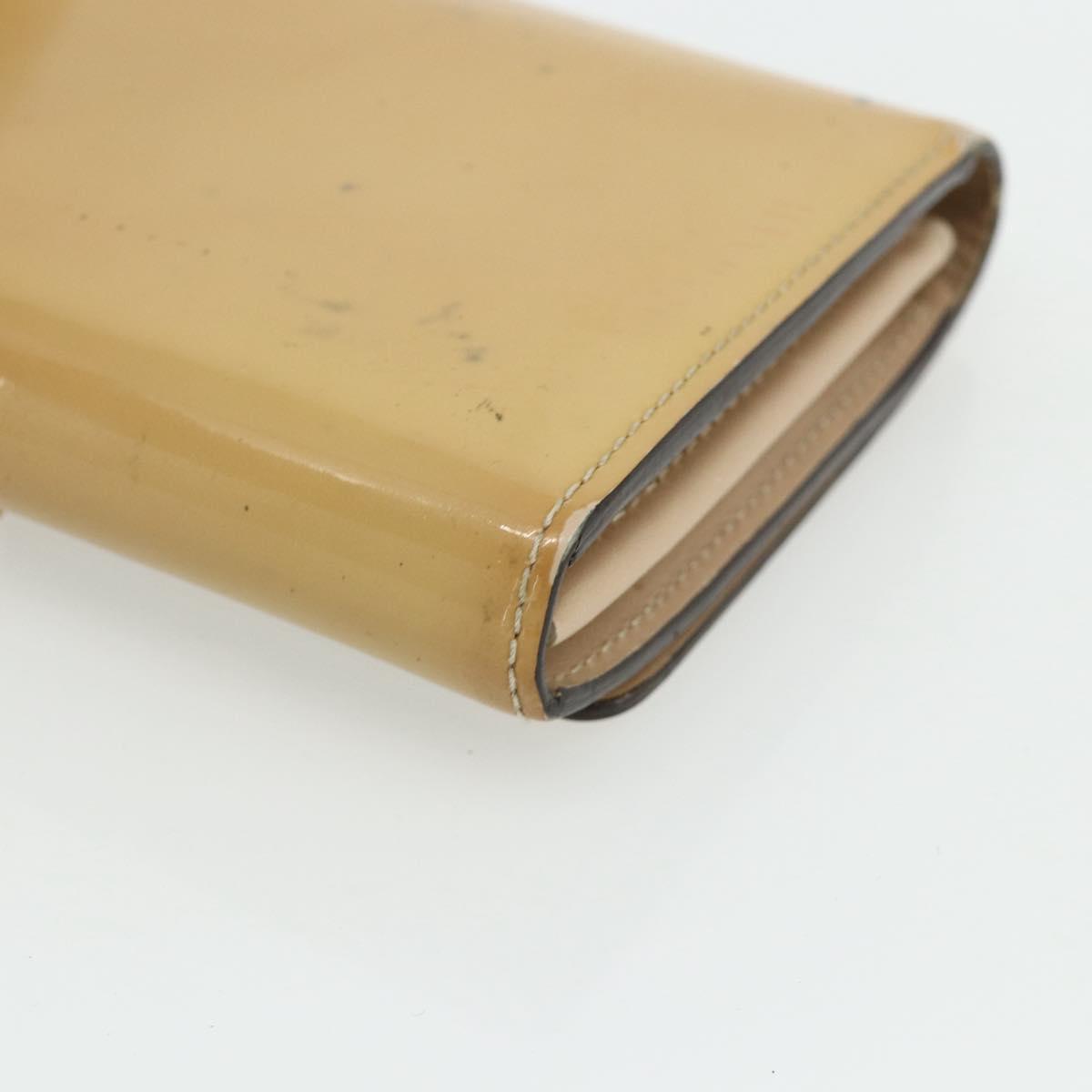 LOUIS VUITTON Vernis Portefeuille Louise Wallet Beige Dunne M61318 Auth 177174