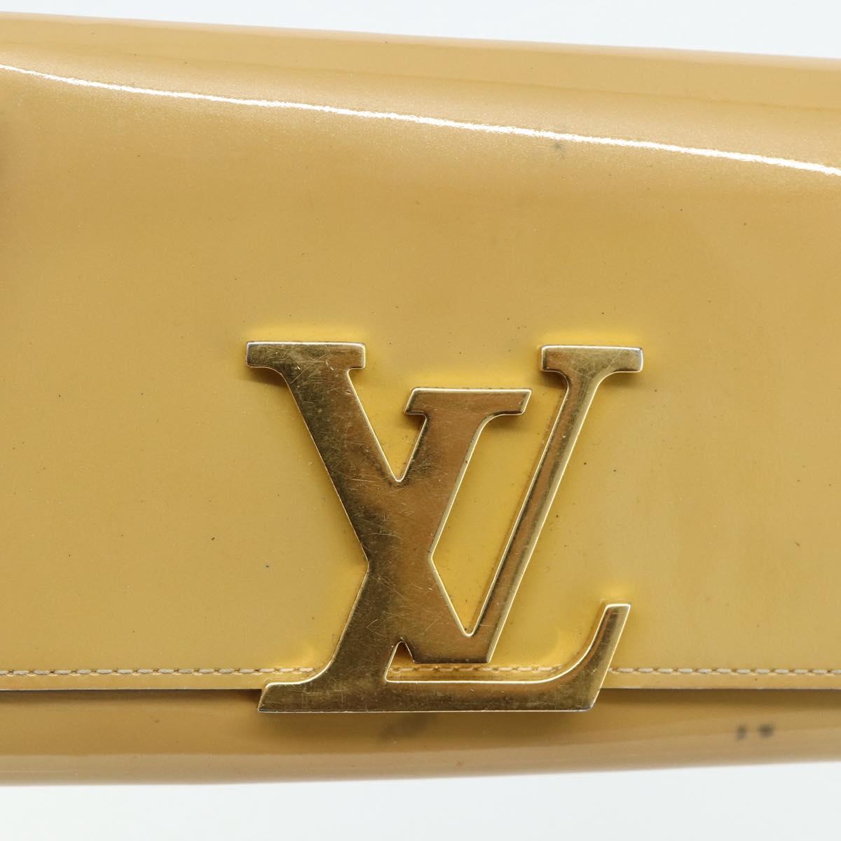 LOUIS VUITTON Vernis Portefeuille Louise Wallet Beige Dunne M61318 Auth 177174