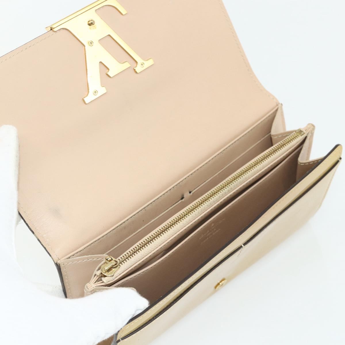 LOUIS VUITTON Vernis Portefeuille Louise Wallet Beige Dunne M61318 Auth 177174