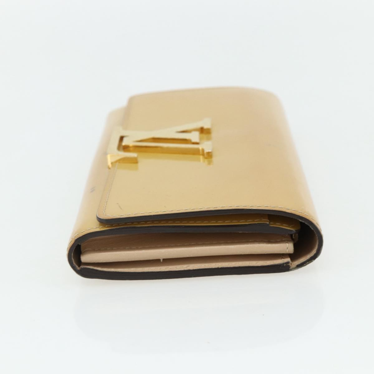LOUIS VUITTON Vernis Portefeuille Louise Wallet Beige Dunne M61318 Auth 177174