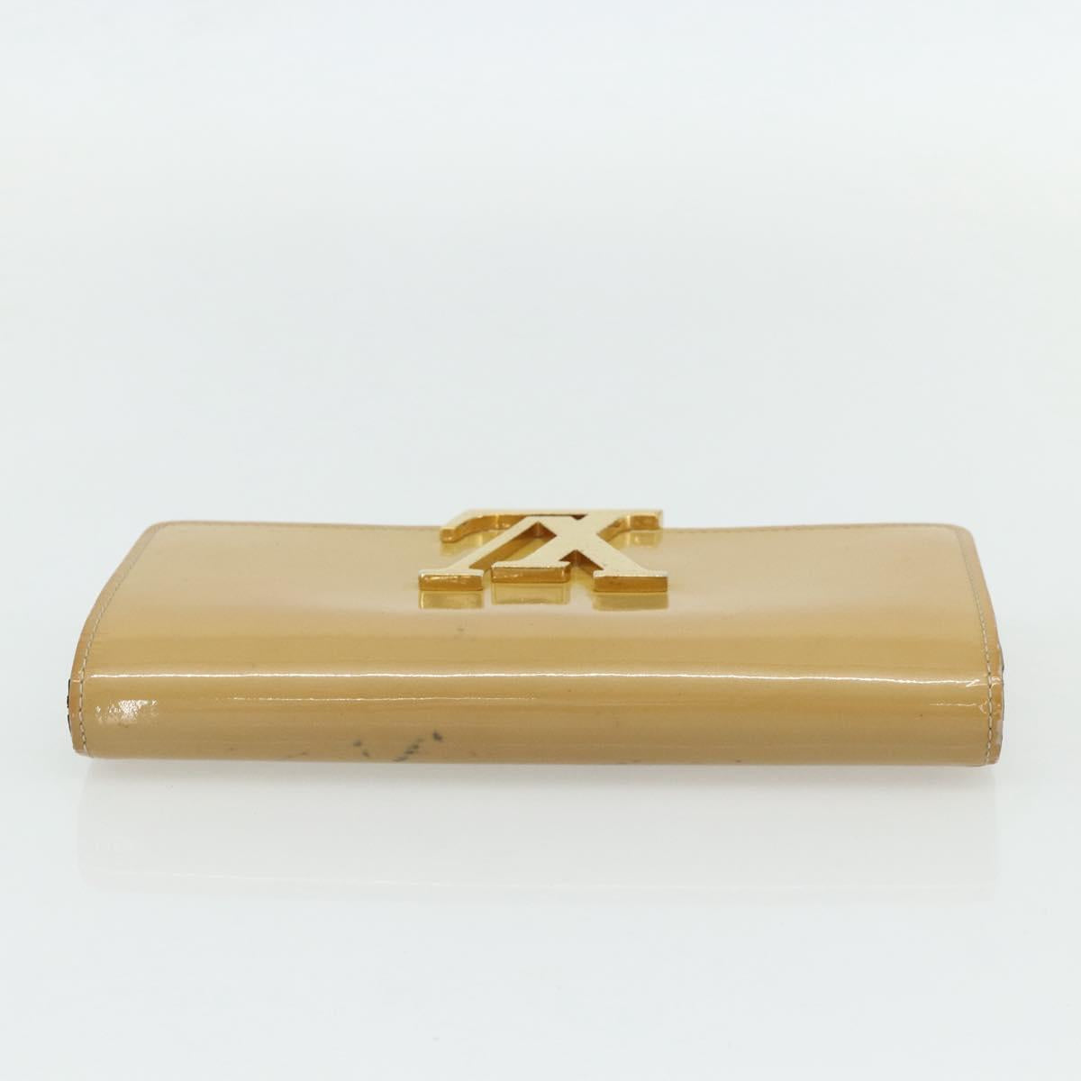 LOUIS VUITTON Vernis Portefeuille Louise Wallet Beige Dunne M61318 Auth 177174