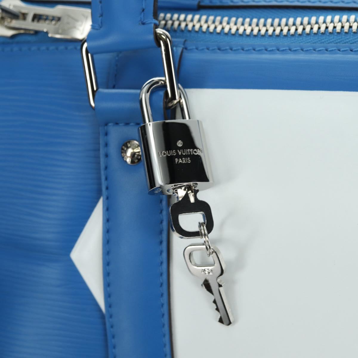 LOUIS VUITTON Epi 2018 FIFA Keepall Bandouliere 50 Bag Blue M52120 Auth 177176SM