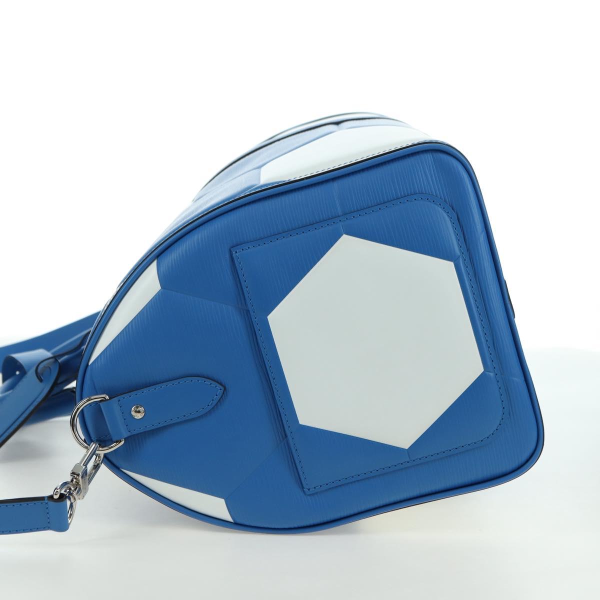 LOUIS VUITTON Epi 2018 FIFA Keepall Bandouliere 50 Bag Blue M52120 Auth 177176SM