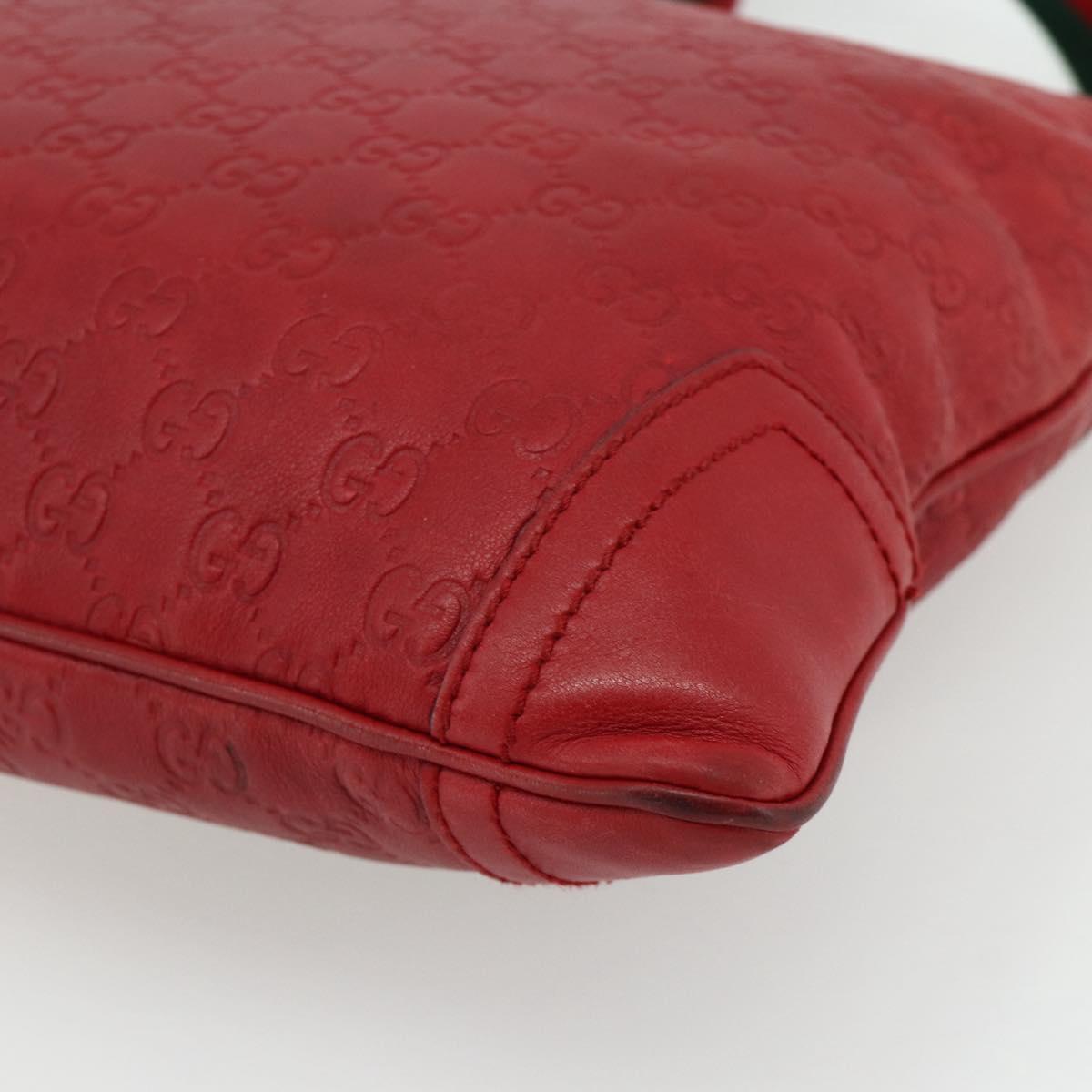 GUCCI GG Canvas Guccissima WebSherry Line Bag Leather Red 193715 Auth 177192A