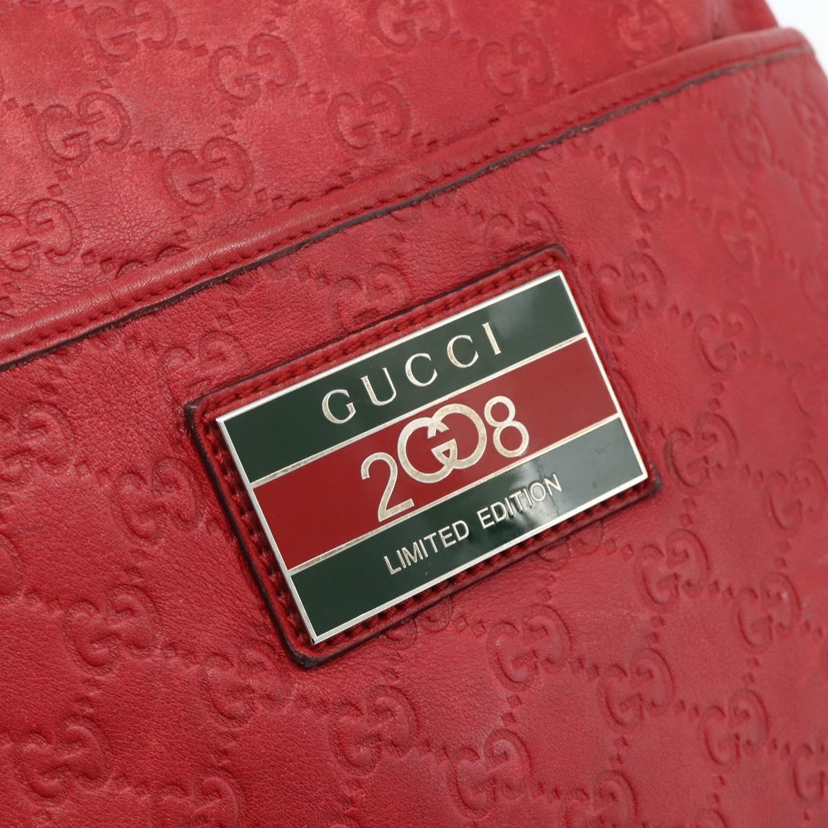 GUCCI GG Canvas Guccissima WebSherry Line Bag Leather Red 193715 Auth 177192A