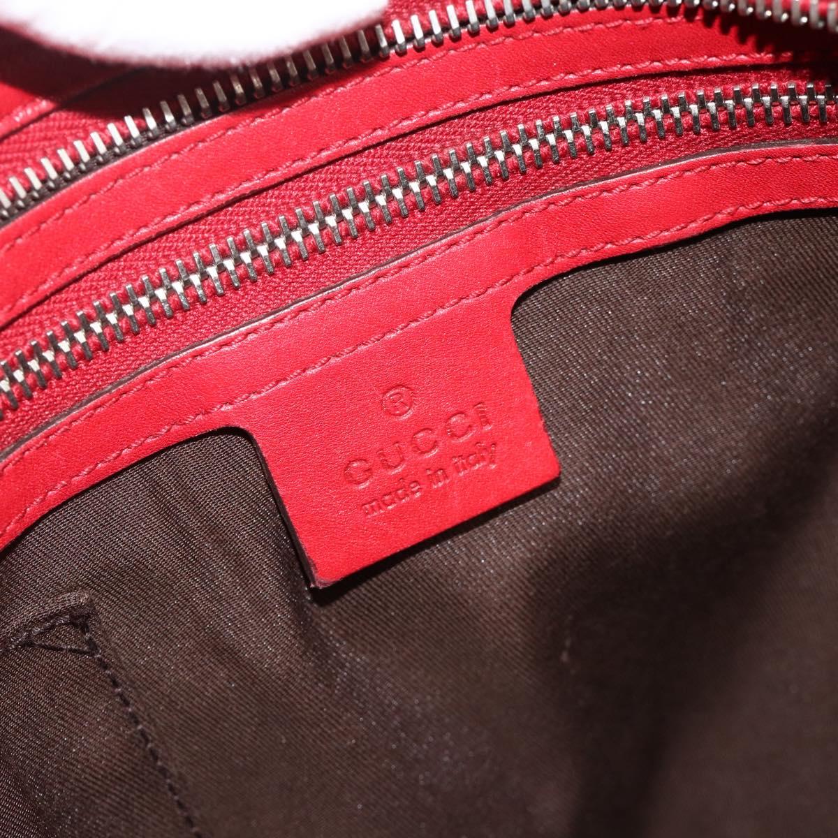 GUCCI GG Canvas Guccissima WebSherry Line Bag Leather Red 193715 Auth 177192A