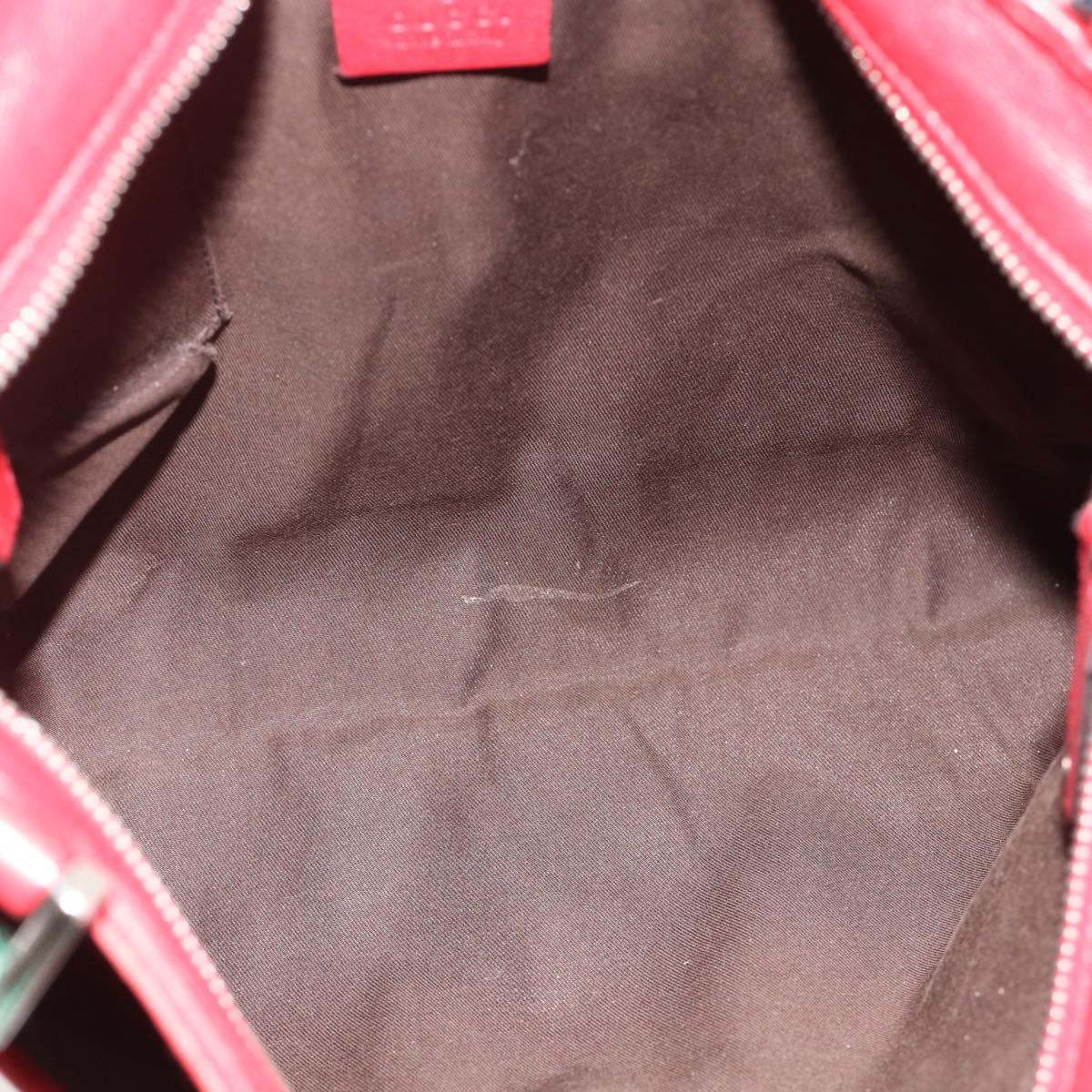 GUCCI GG Canvas Guccissima WebSherry Line Bag Leather Red 193715 Auth 177192A