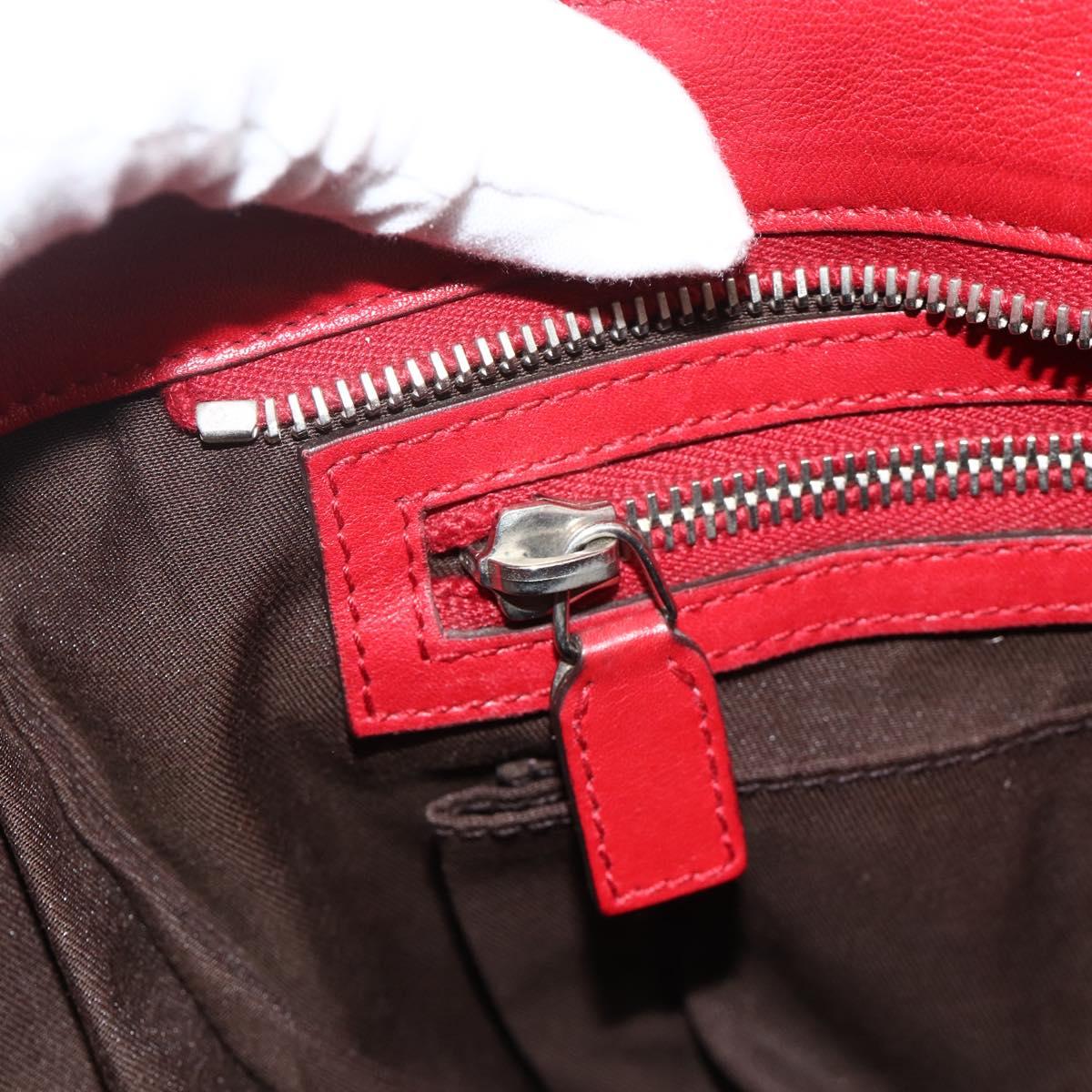 GUCCI GG Canvas Guccissima WebSherry Line Bag Leather Red 193715 Auth 177192A
