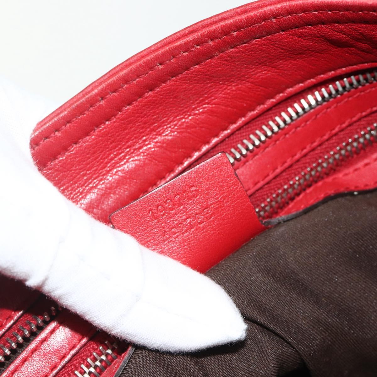 GUCCI GG Canvas Guccissima WebSherry Line Bag Leather Red 193715 Auth 177192A