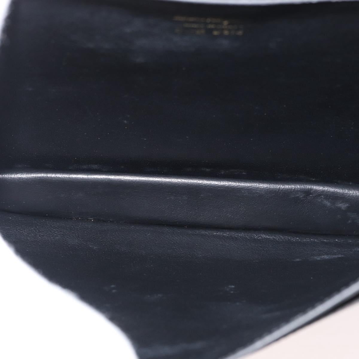 Salvatore Ferragamo Gancini Shoulder Bag Leather Black Gold Auth 177194A