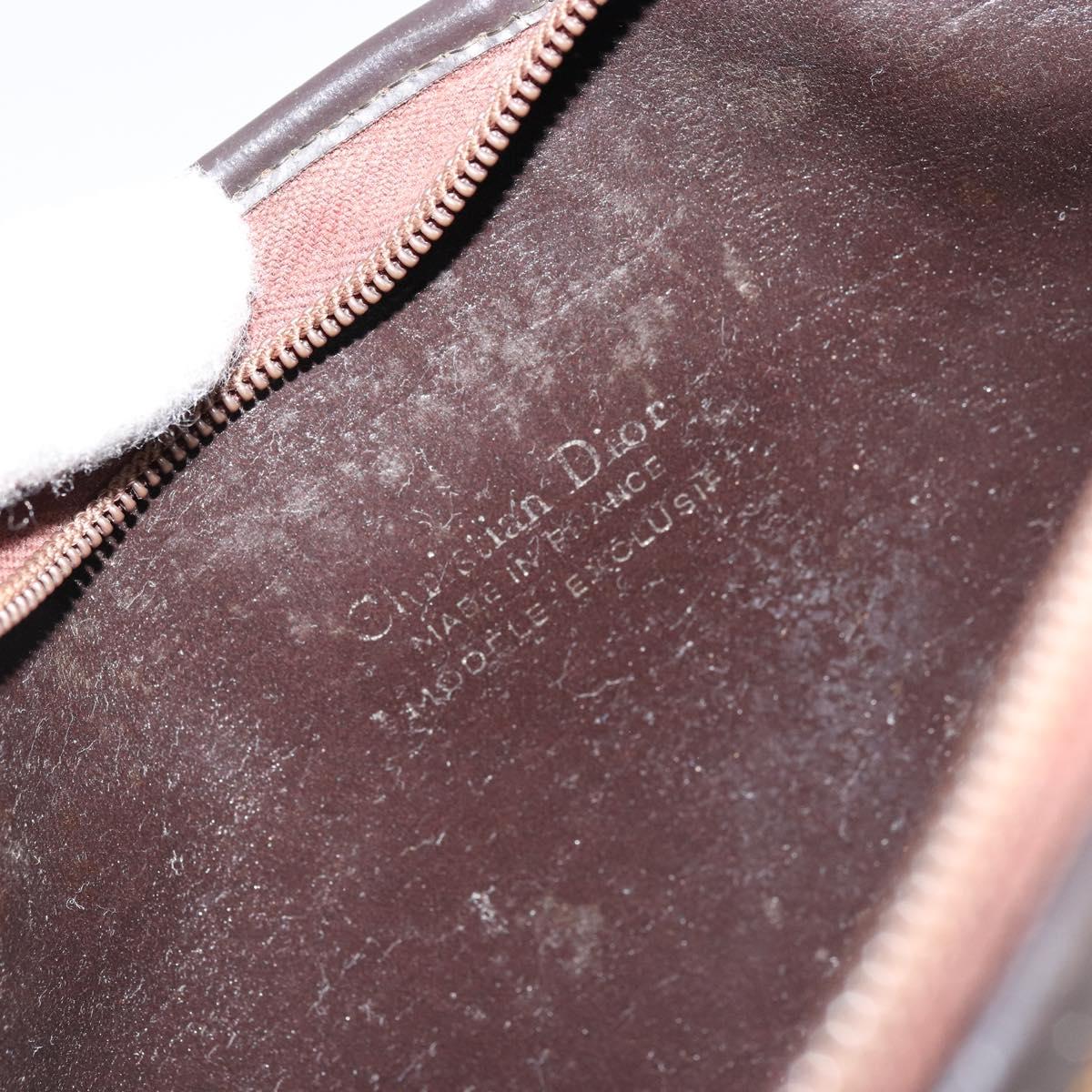 Christian Dior Trotter Canvas Shoulder Bag Beige Gold Auth 177208