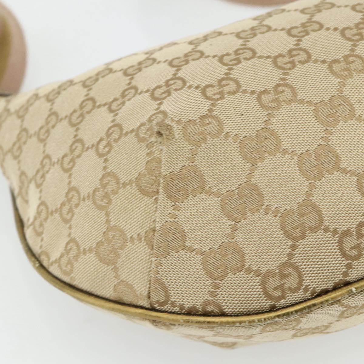 GUCCI GG Canvas Sherry Line Shoulder Bag Beige Gold 181092 Auth 177211A