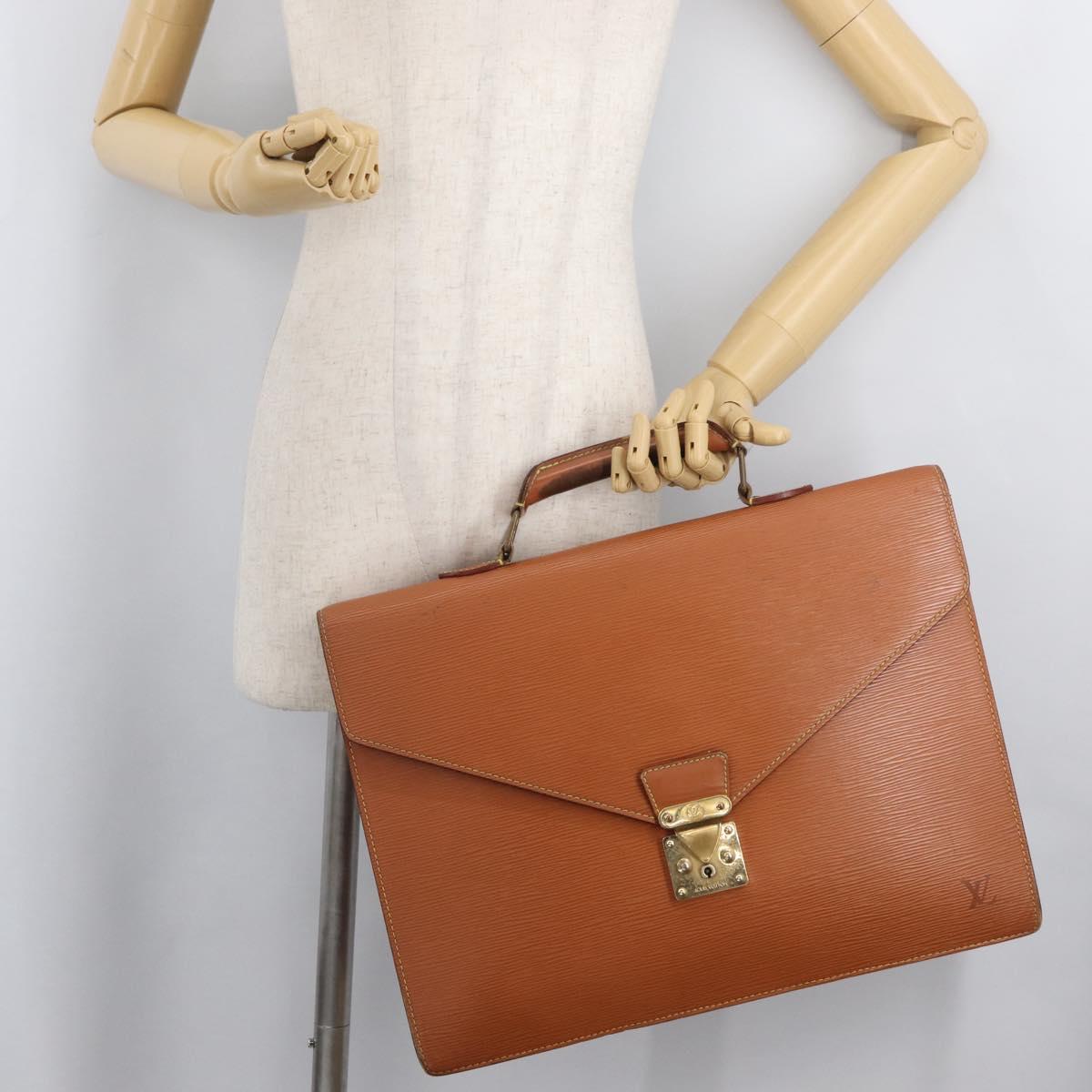 LOUIS VUITTON Epi Serviette Conseiller Briefcase Zipangu Gold M54428 Auth 177213
