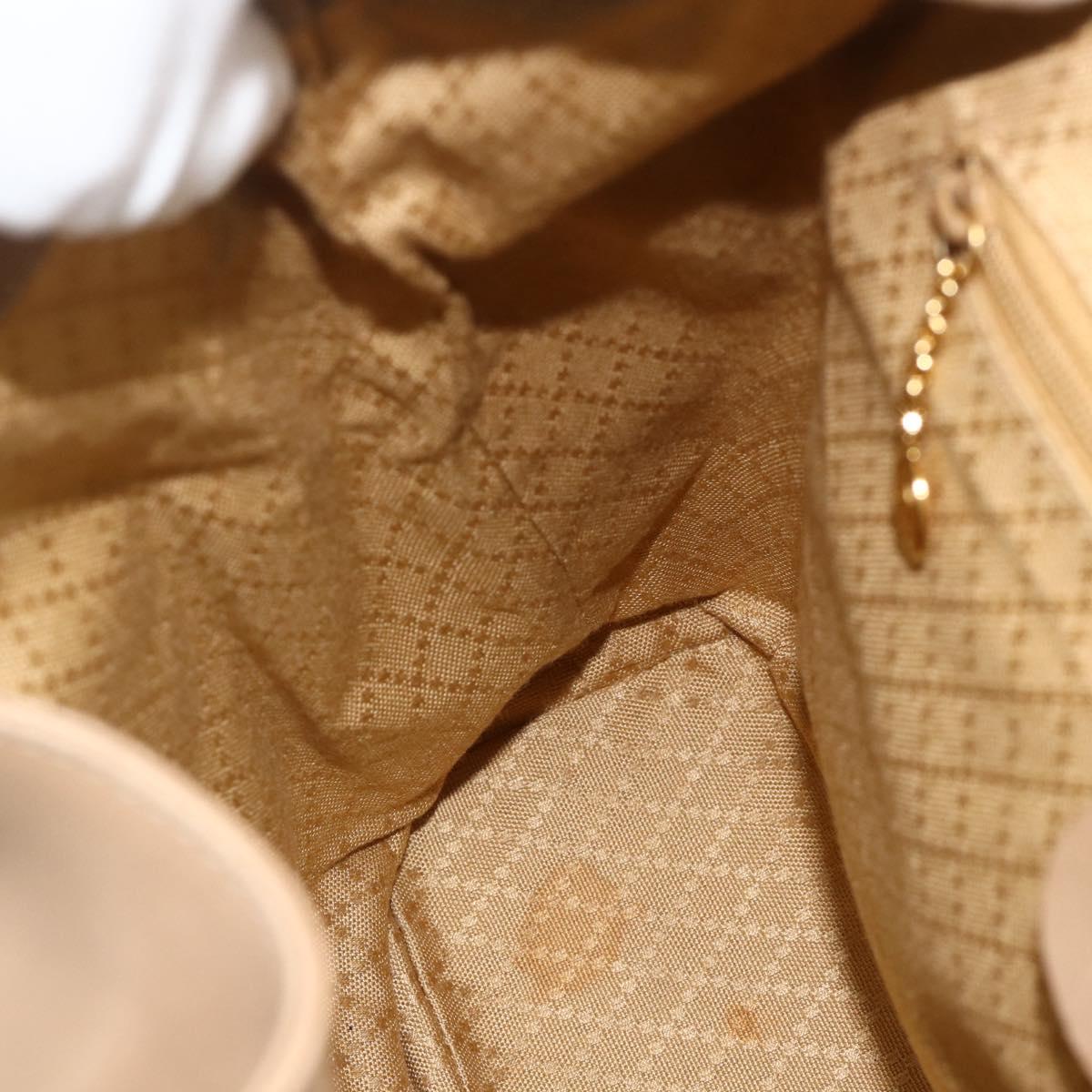 GUCCI Bamboo Backpack Leather Beige Gold 003 1998 0016 Auth 177214