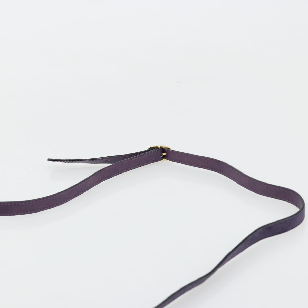 Salvatore Ferragamo Vala Shoulder Bag Suede Purple Gold Auth 177220