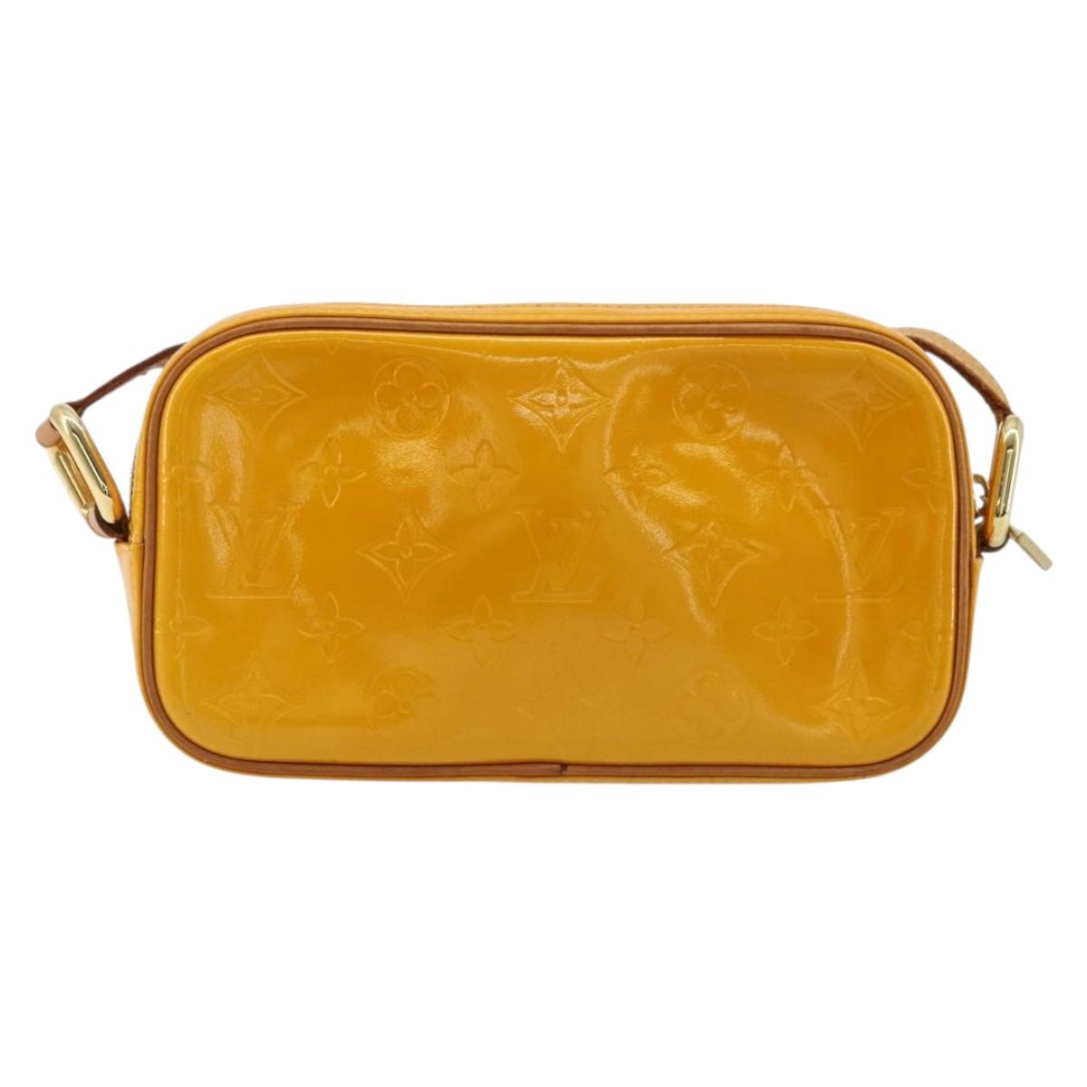 LOUIS VUITTON Monogram Vernis Christy MM Shoulder Bag Jaune M91108 Auth 177224