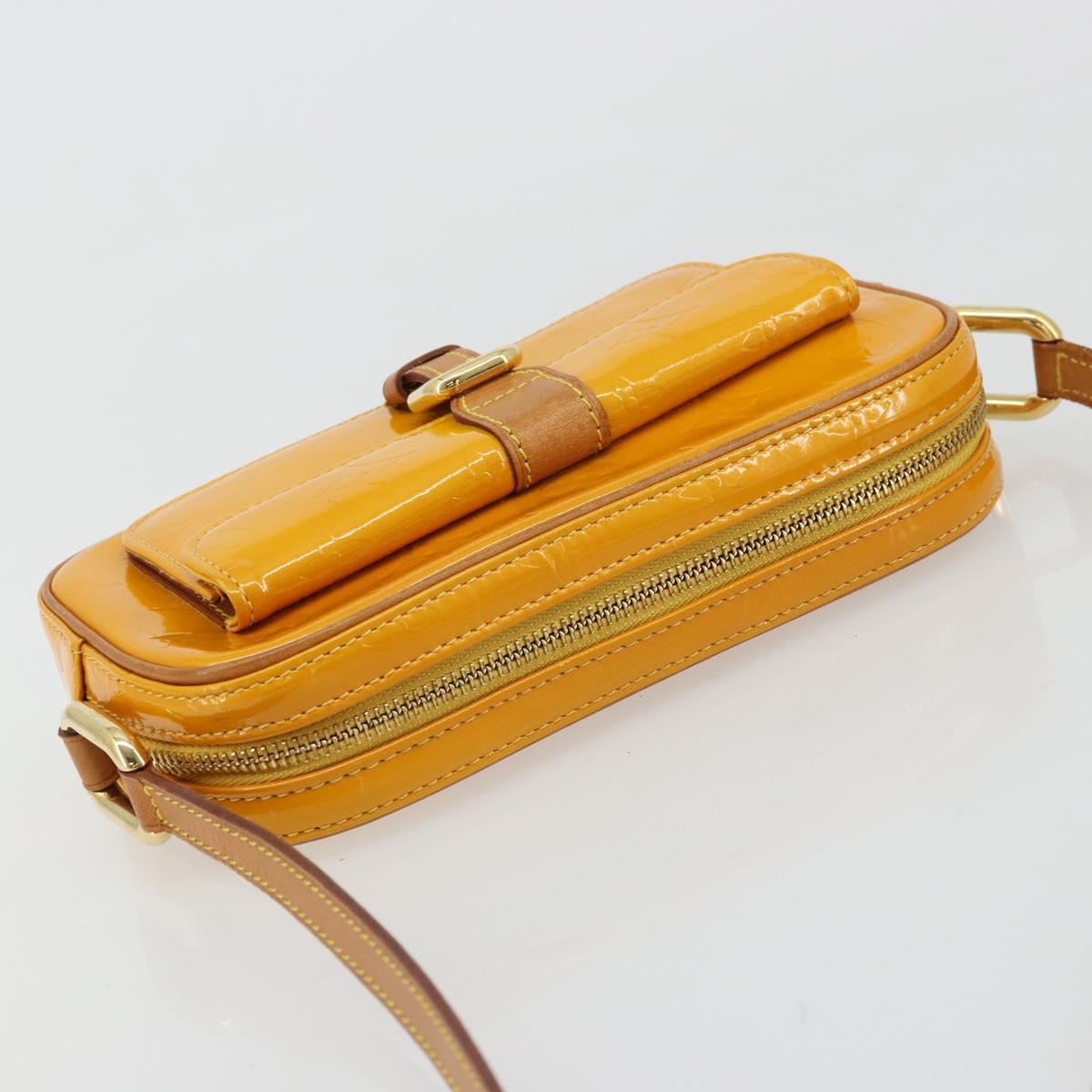 LOUIS VUITTON Monogram Vernis Christy MM Shoulder Bag Jaune M91108 Auth 177224