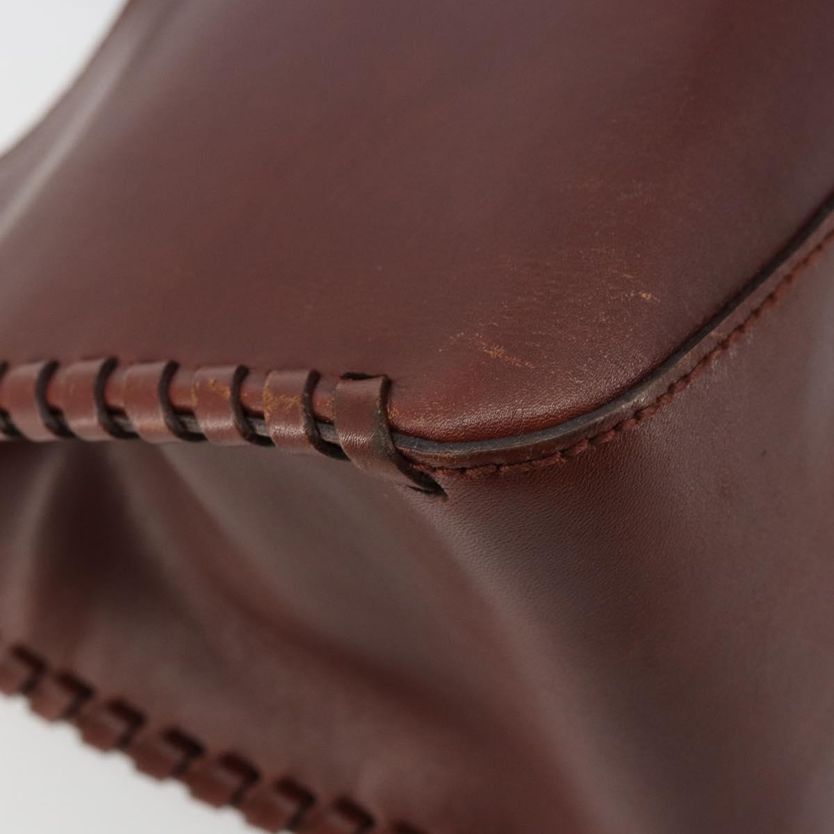 GUCCI Shoulder Bag Leather Wood Brown 106237 Auth 177226A