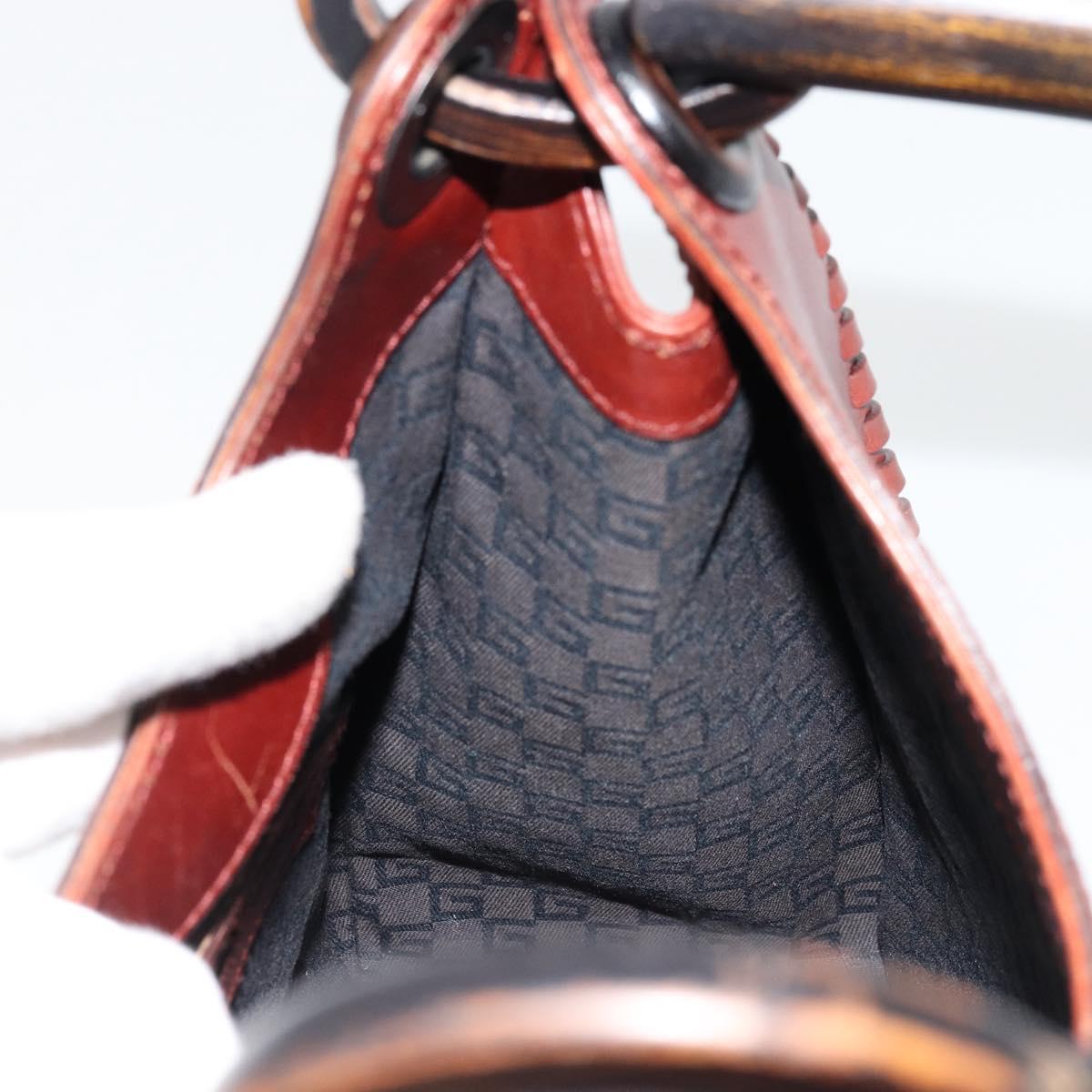 GUCCI Shoulder Bag Leather Wood Brown 106237 Auth 177226A