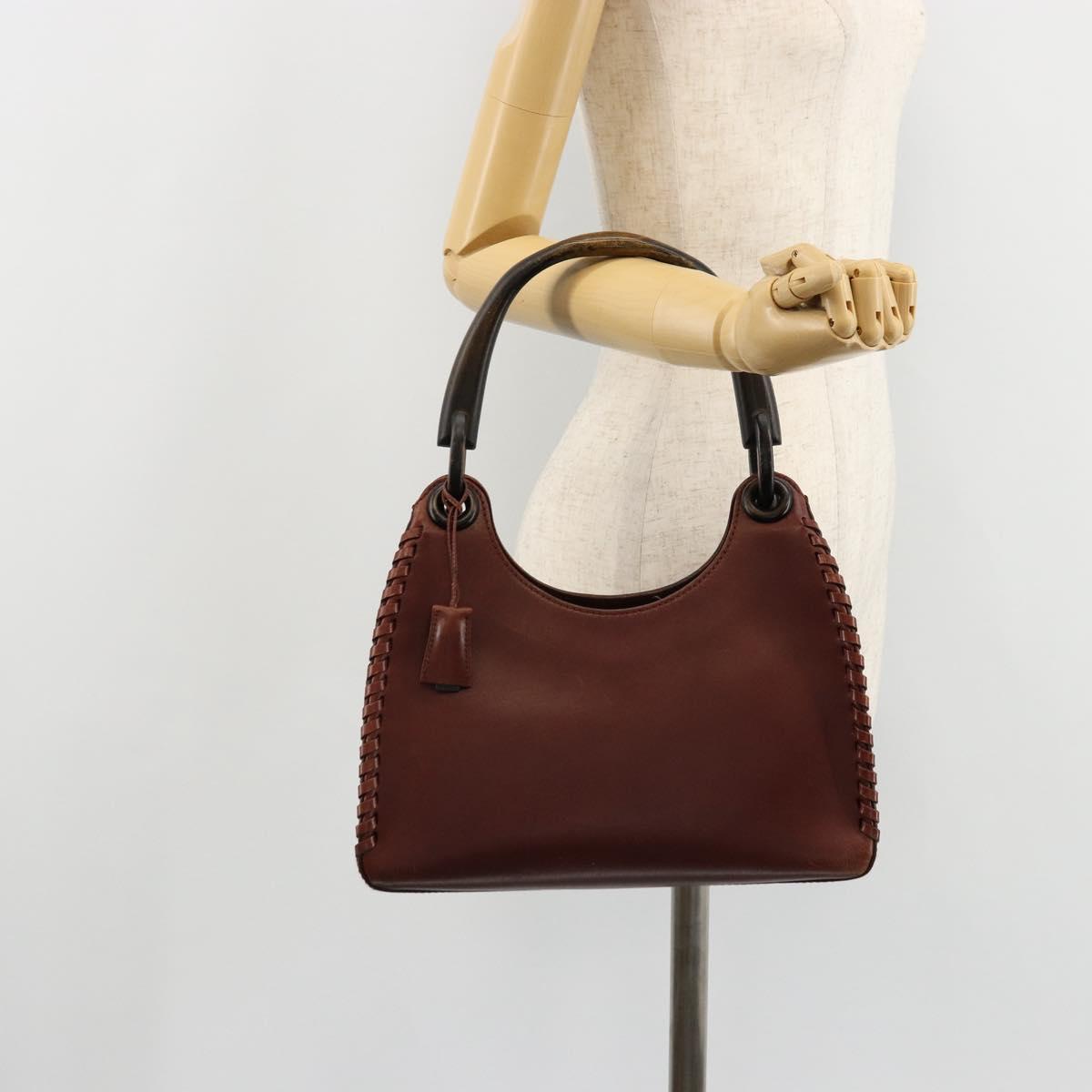 GUCCI Shoulder Bag Leather Wood Brown 106237 Auth 177226A
