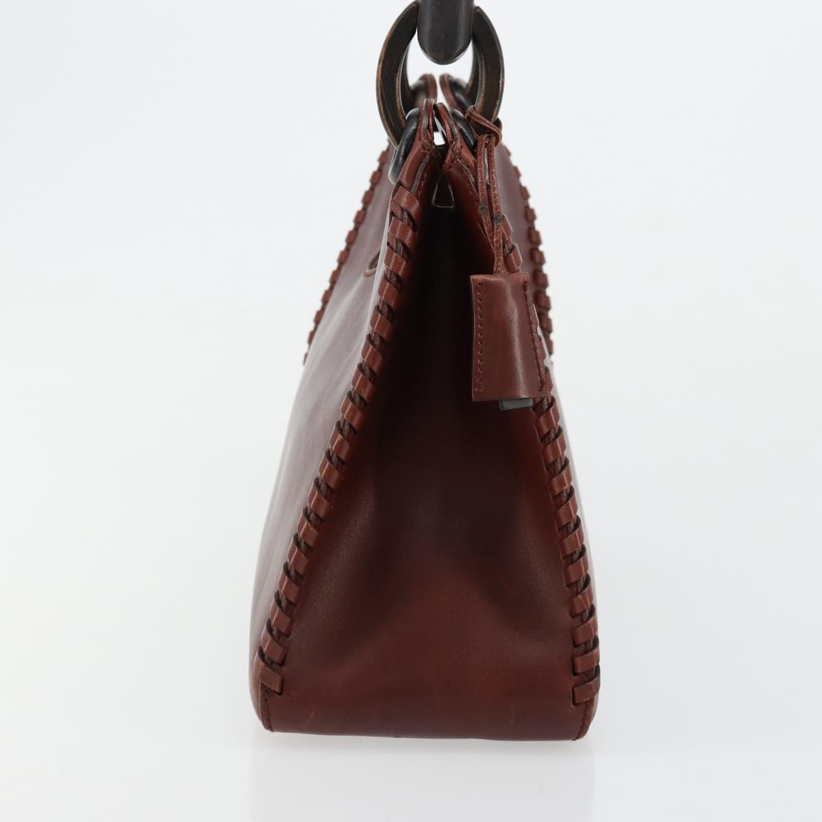 GUCCI Shoulder Bag Leather Wood Brown 106237 Auth 177226A