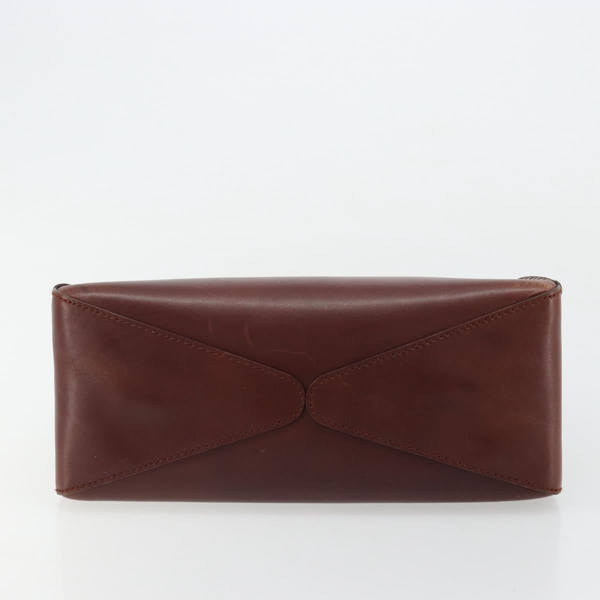 GUCCI Shoulder Bag Leather Wood Brown 106237 Auth 177226A