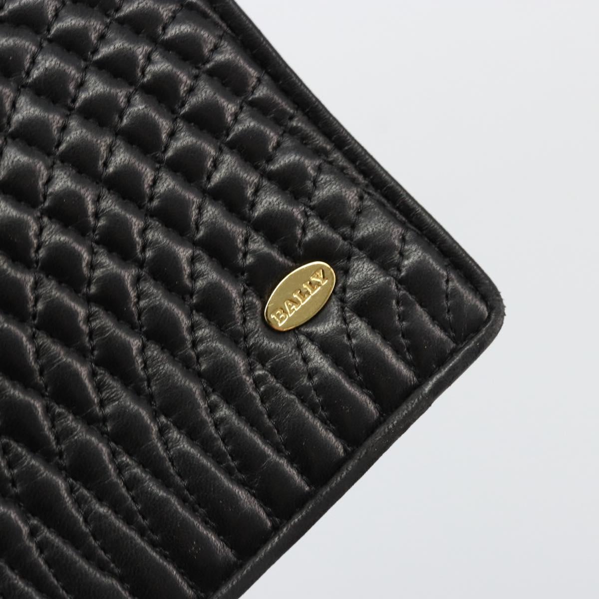 BALLY Chain Shoulder Bag Leather Black Gold Auth 177239A