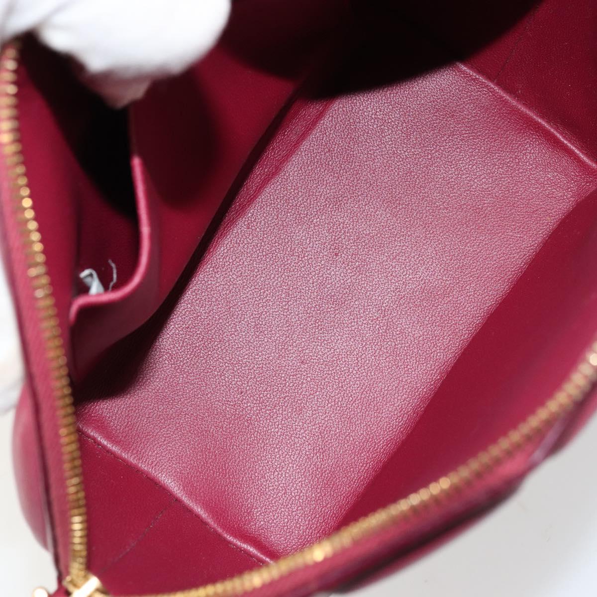BOTTEGA VENETA Padded Half Moon Chain Bag Leather Bordeaux Gold Auth 177240A