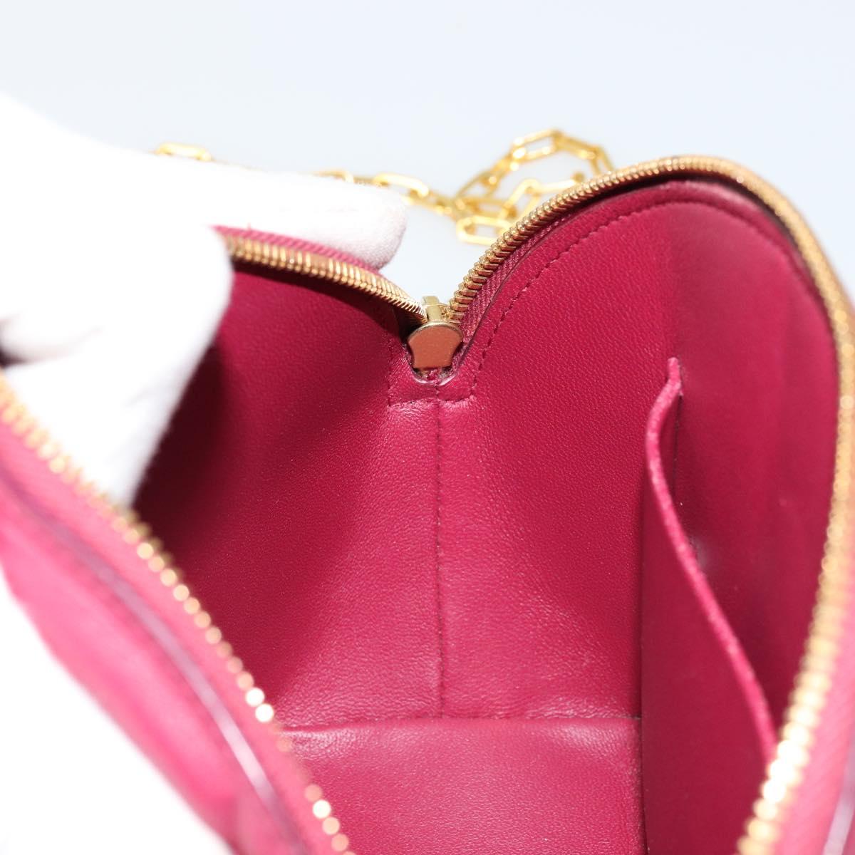 BOTTEGA VENETA Padded Half Moon Chain Bag Leather Bordeaux Gold Auth 177240A