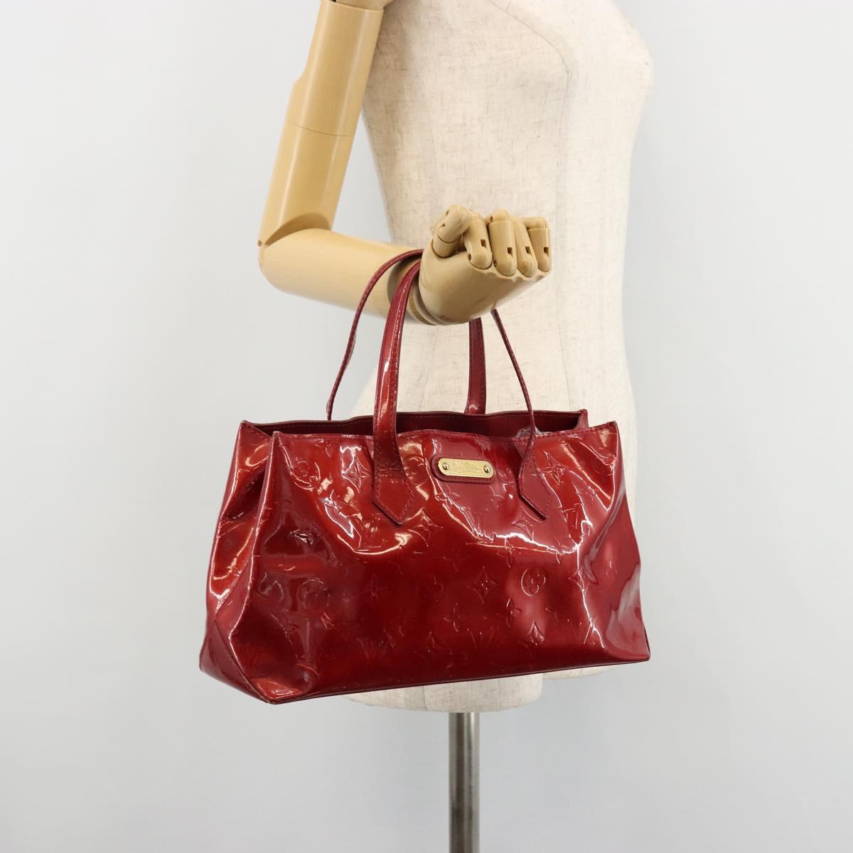 LOUIS VUITTON Monogram Vernis Wilshire PM Bag Pomme D'amour M93642 Auth 177241