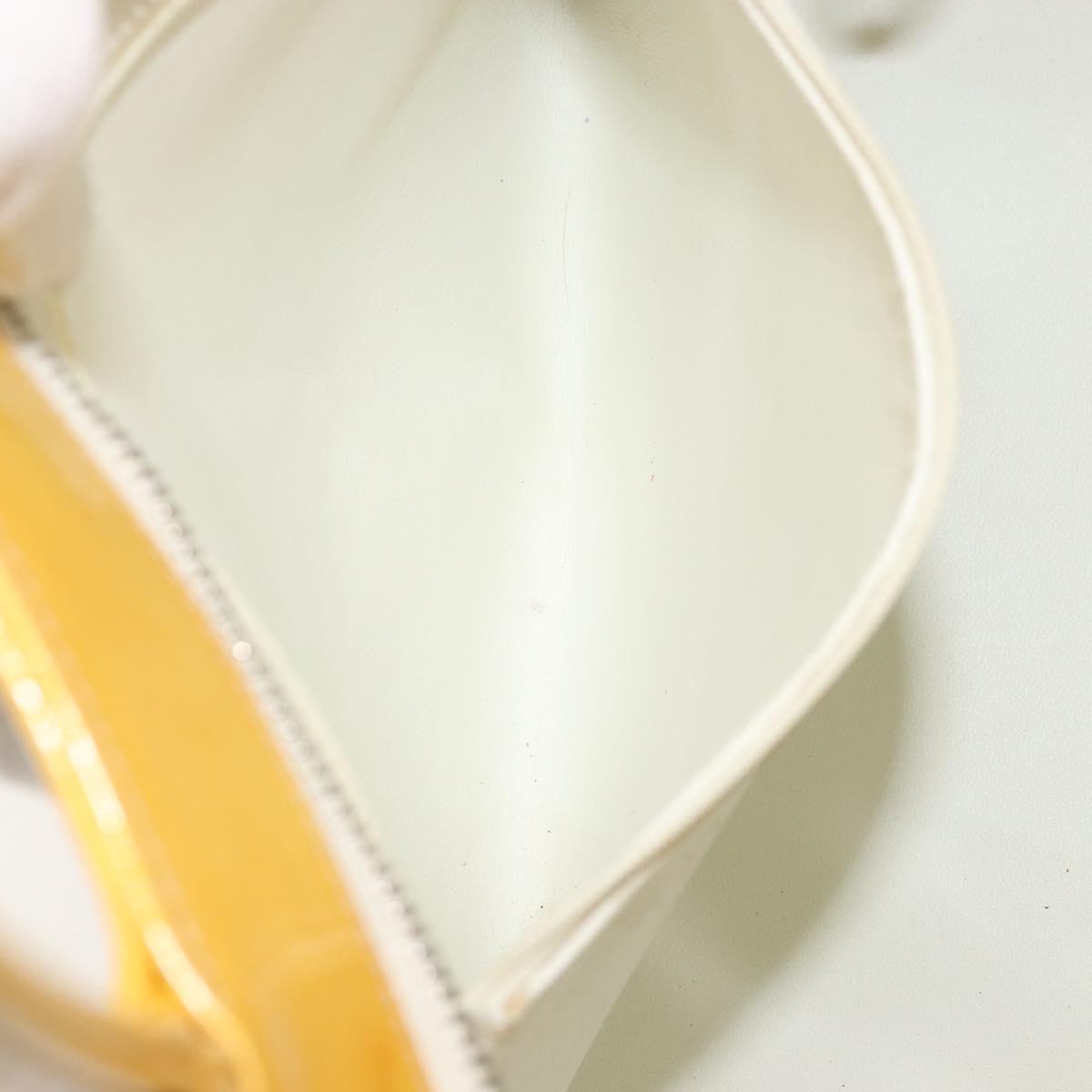 CHANEL Standard Tote Bag Patent leather Yellow CC Auth 177242