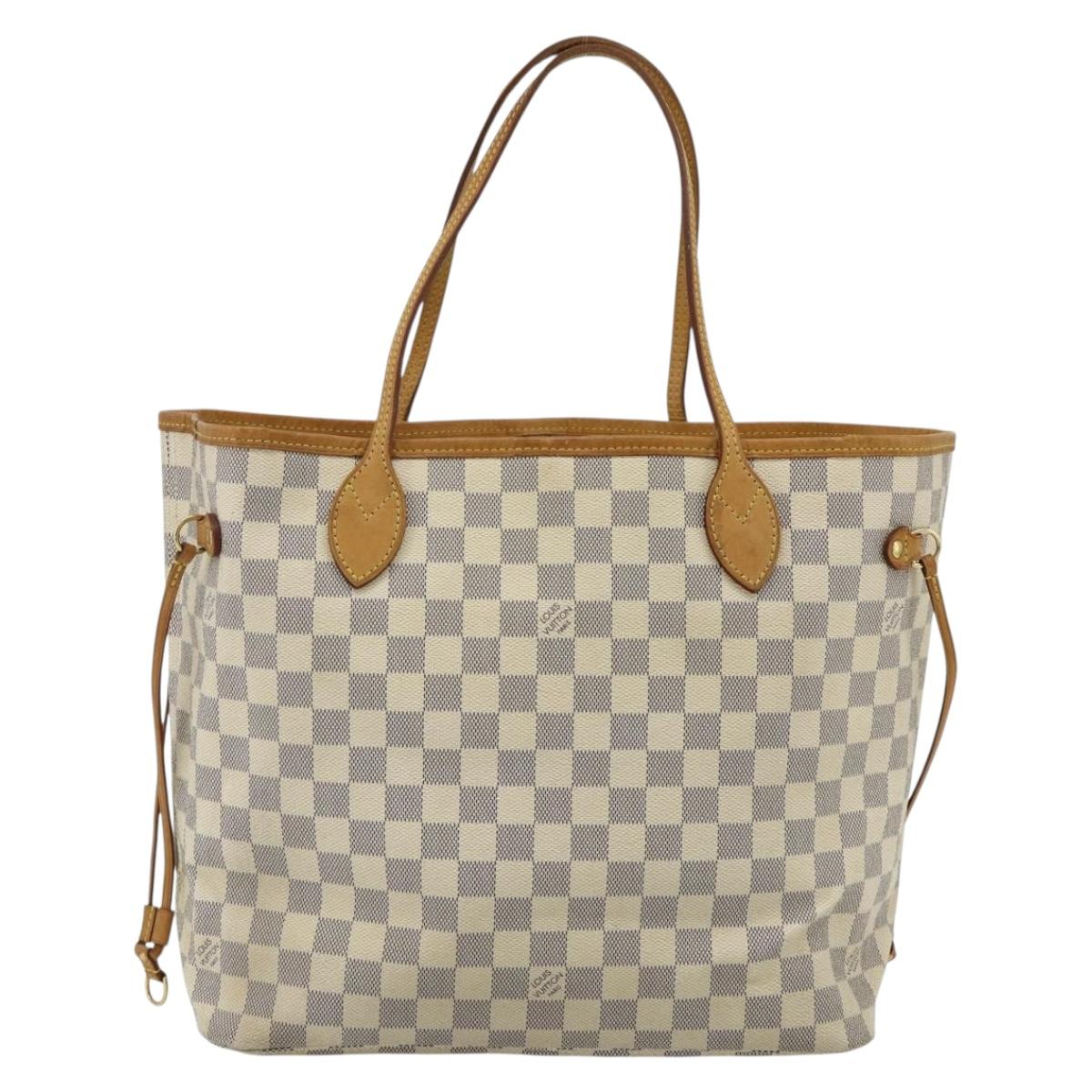 LOUIS VUITTON Damier Azur Neverfull MM Tote Bag N41605 LV Auth 177246