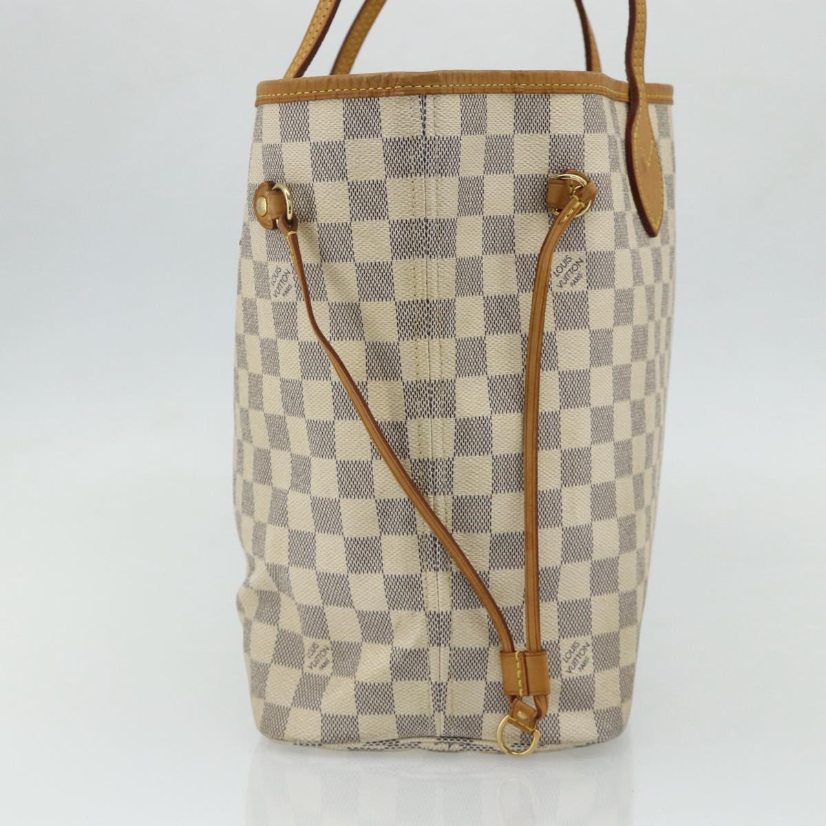 LOUIS VUITTON Damier Azur Neverfull MM Tote Bag N41605 LV Auth 177246