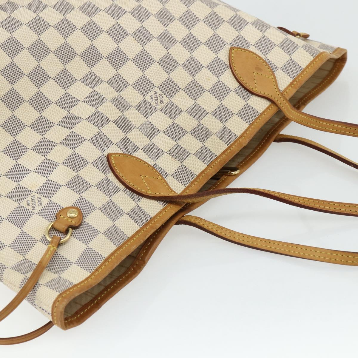 LOUIS VUITTON Damier Azur Neverfull MM Tote Bag N41605 LV Auth 177246