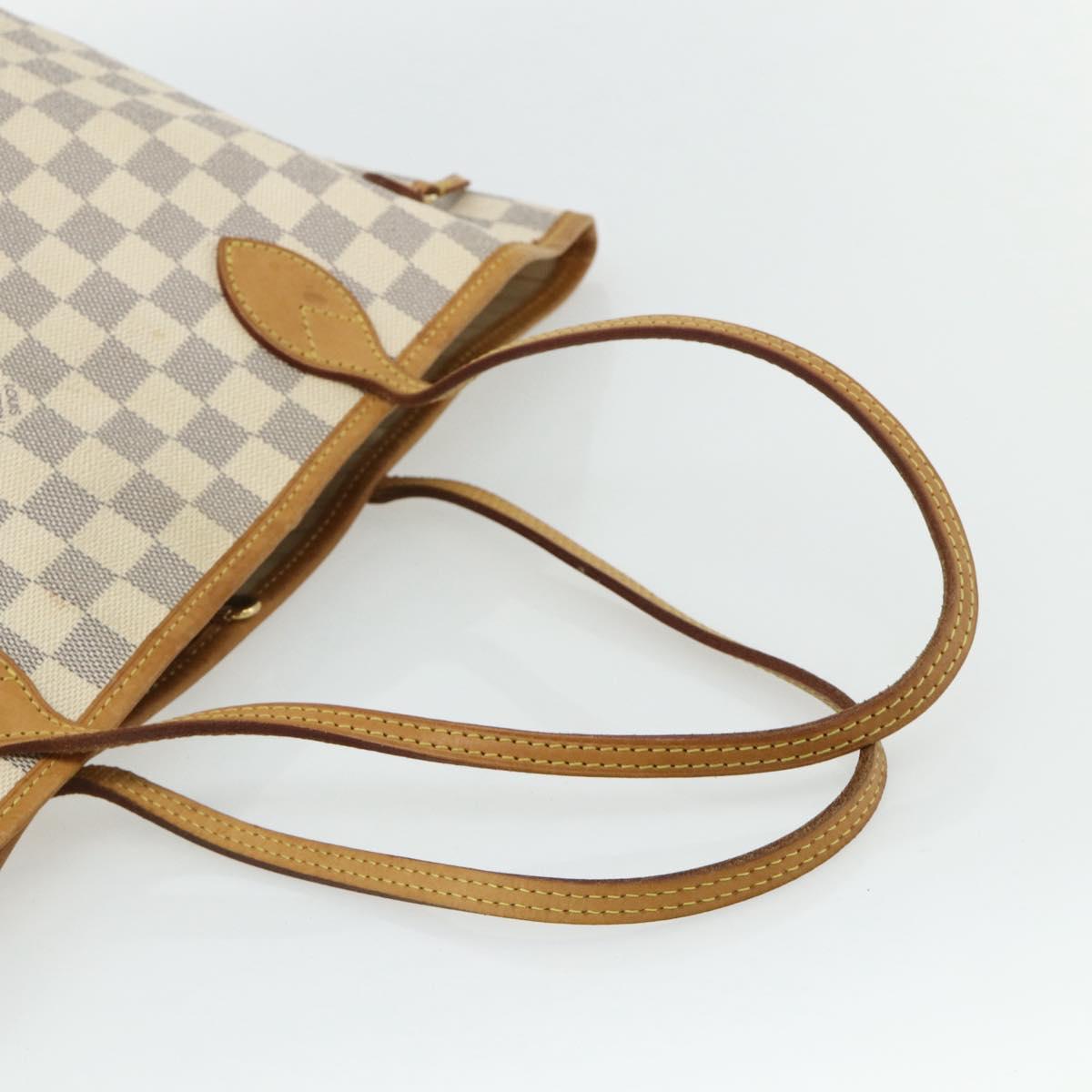 LOUIS VUITTON Damier Azur Neverfull MM Tote Bag N41605 LV Auth 177246