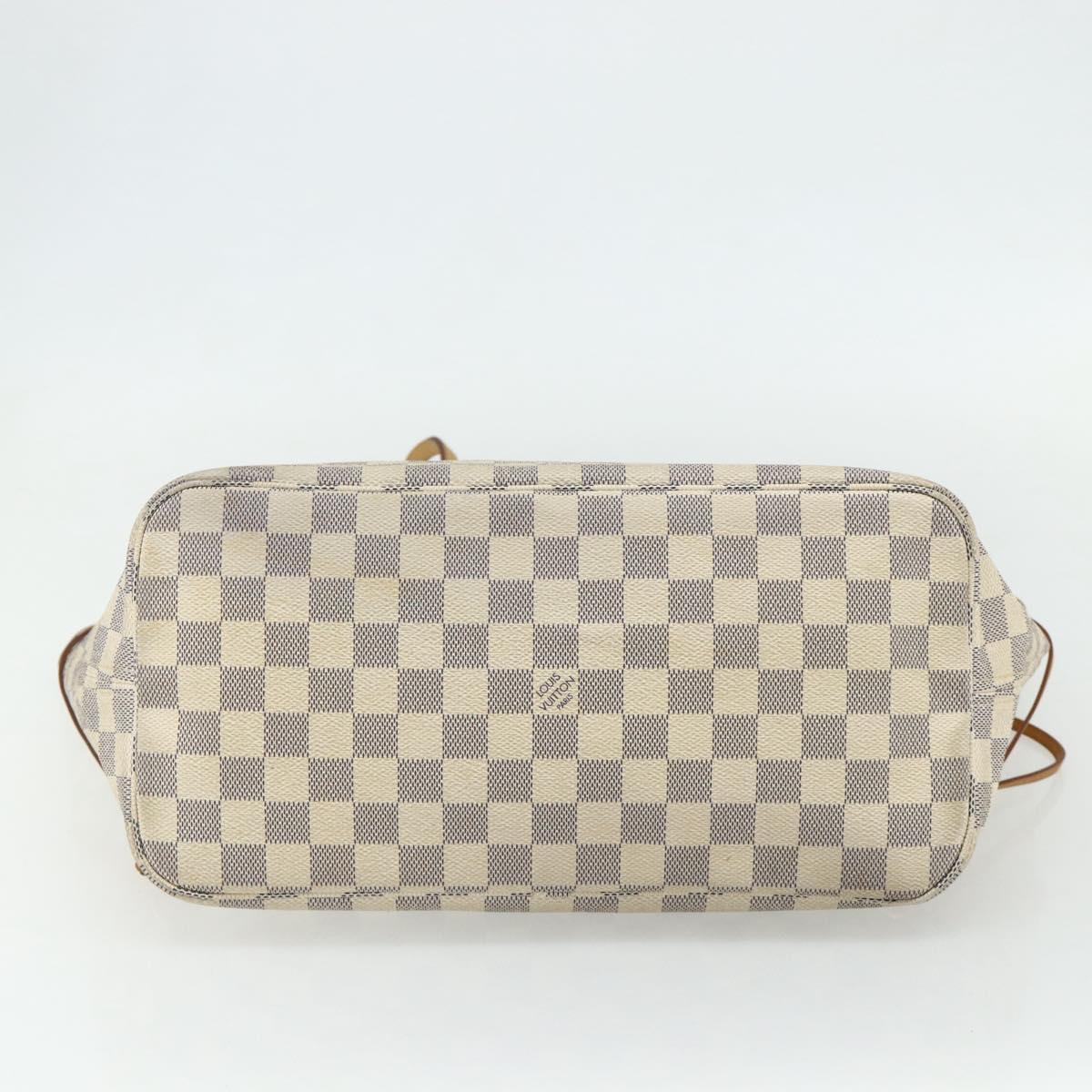 LOUIS VUITTON Damier Azur Neverfull MM Tote Bag N41605 LV Auth 177246